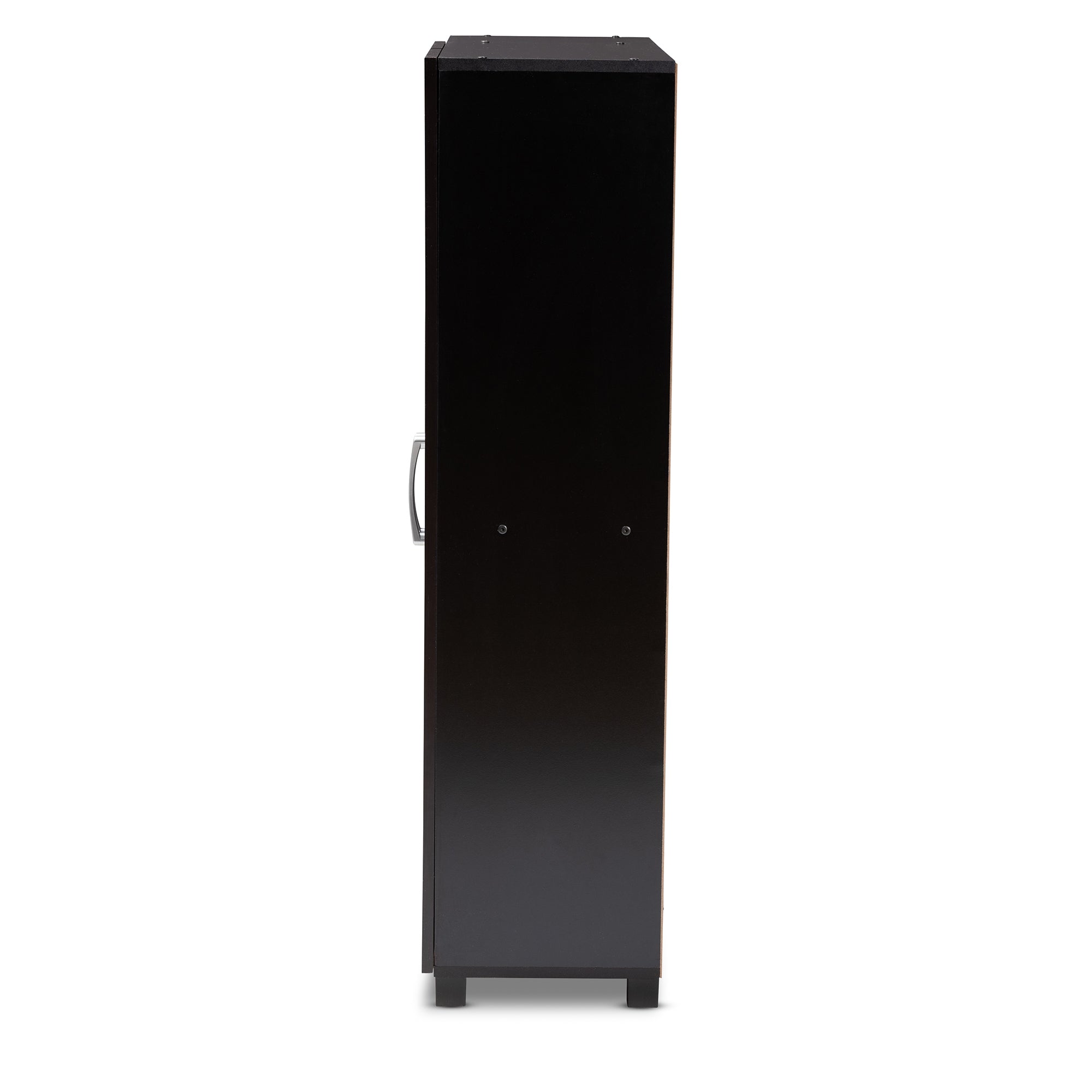 Baxton Studio Marine Modern and Contemporary Two-Tone Wenge and Black Finished 2-Door Wood Entryway Shoe Storage Cabinet with Open Shelves