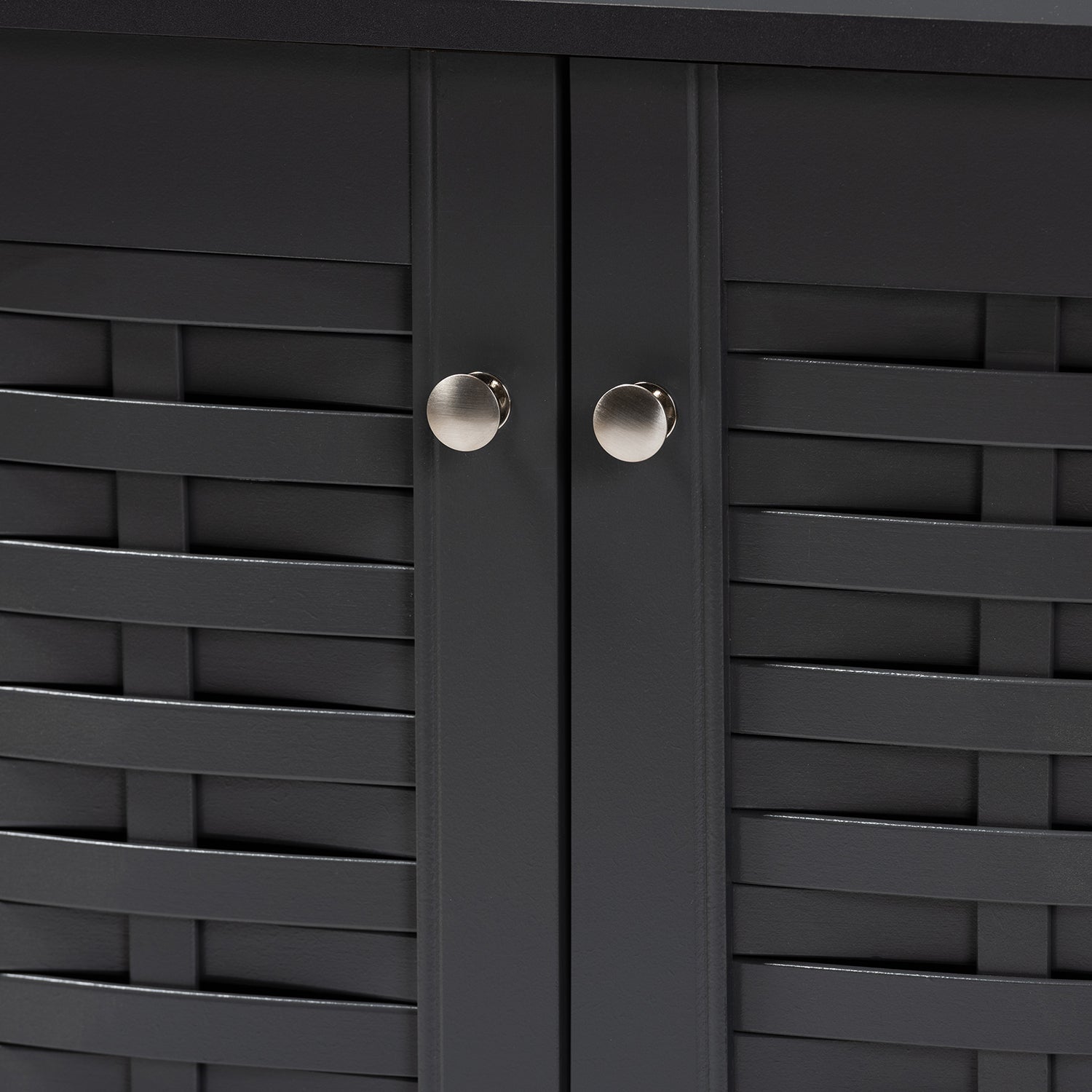 Baxton Studio Winda Modern and Contemporary Dark Gray 2-Door Wooden Entryway Shoe Storage Cabinet