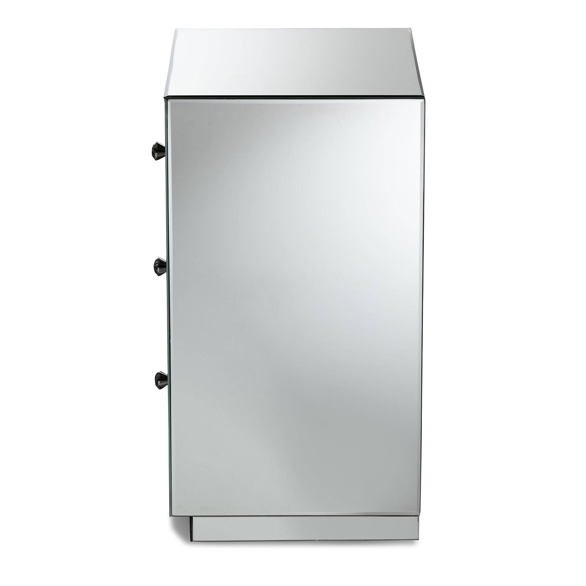 Baxton Studio Lina Modern and Contemporary Hollywood Regency Glamour Style Mirrored 3-Drawer End Table End Table