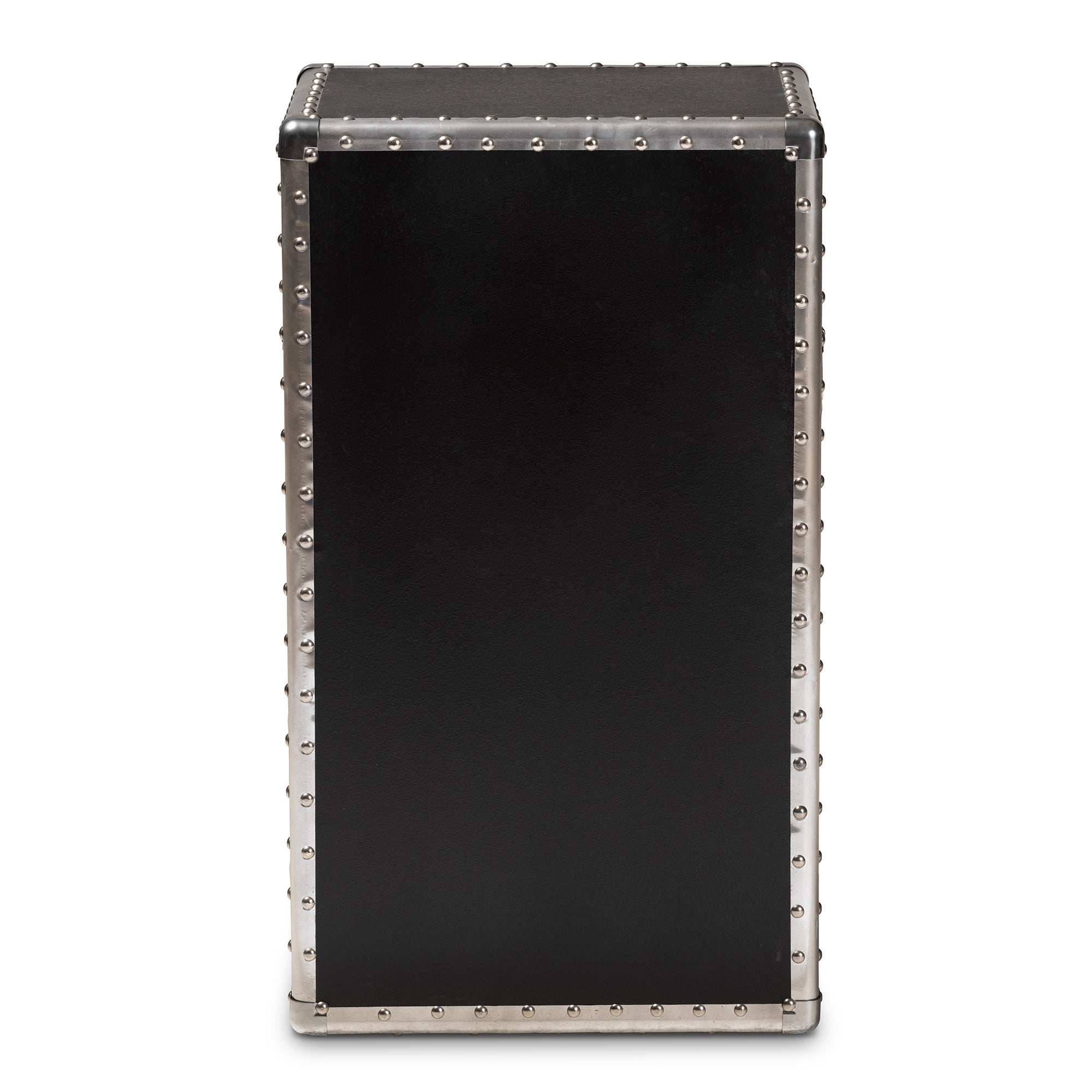 Baxton Studio Cosette Vintage Industrial Silver Metal Floral Accent Cabinet