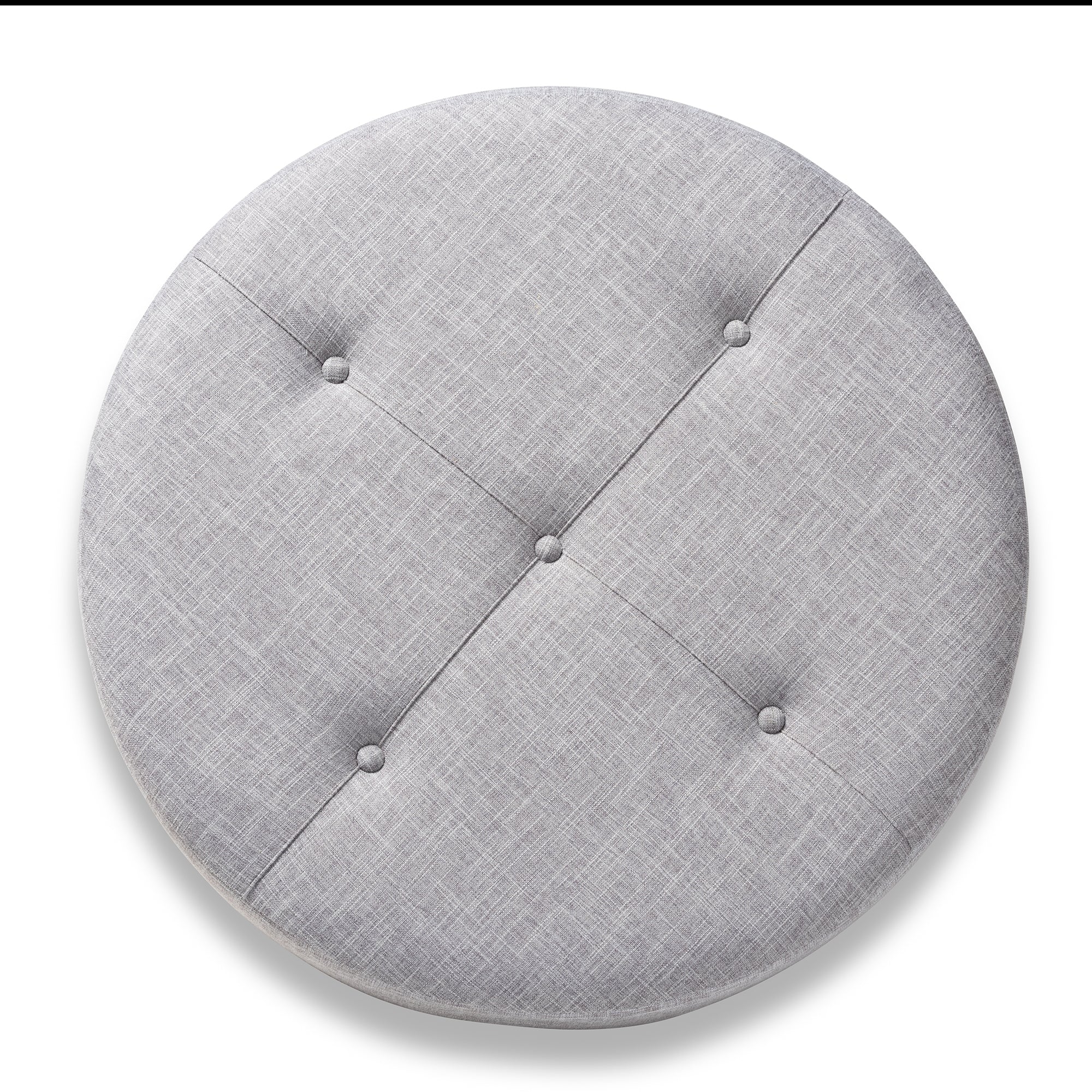 Baxton Studio Vinet Modern and Contemporary Light Gray Fabric Upholstered Natural Wood Cocktail Ottoman