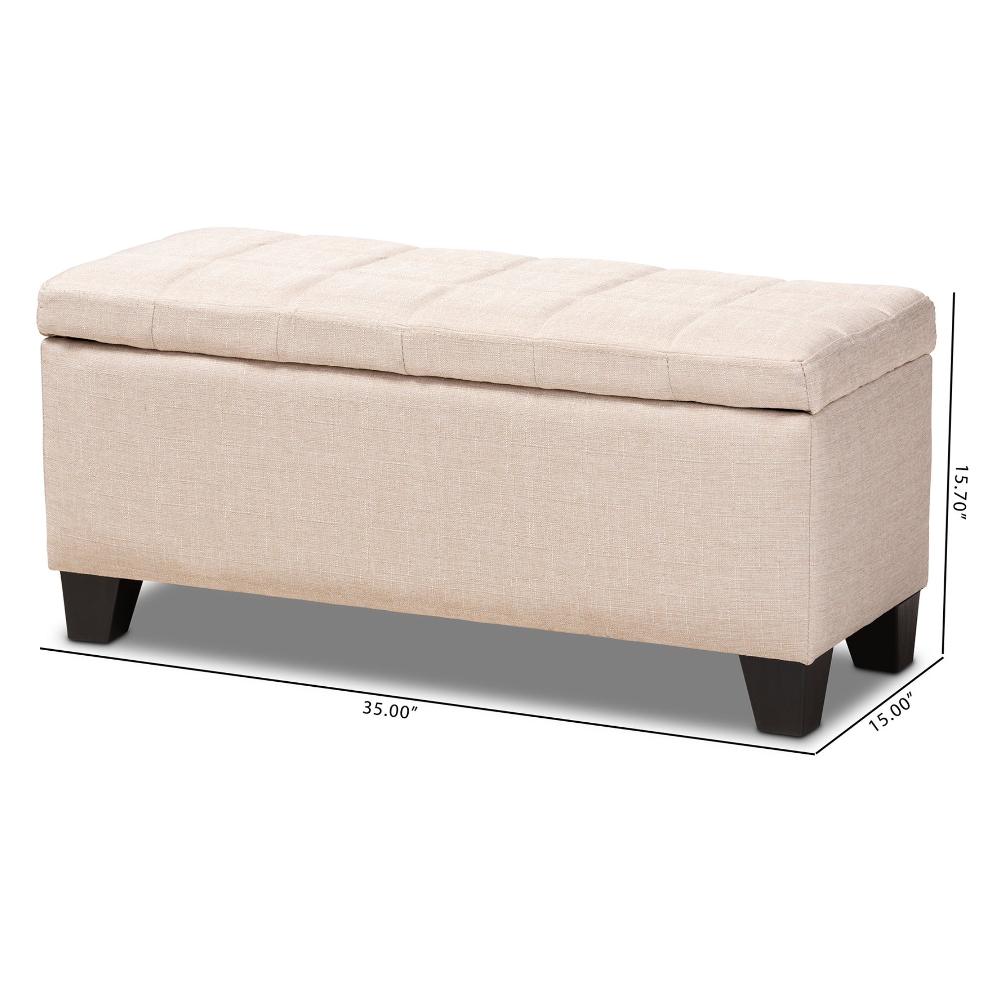 Baxton Studio Fera Modern and Contemporary Beige Fabric Upholstered Storage Ottoman