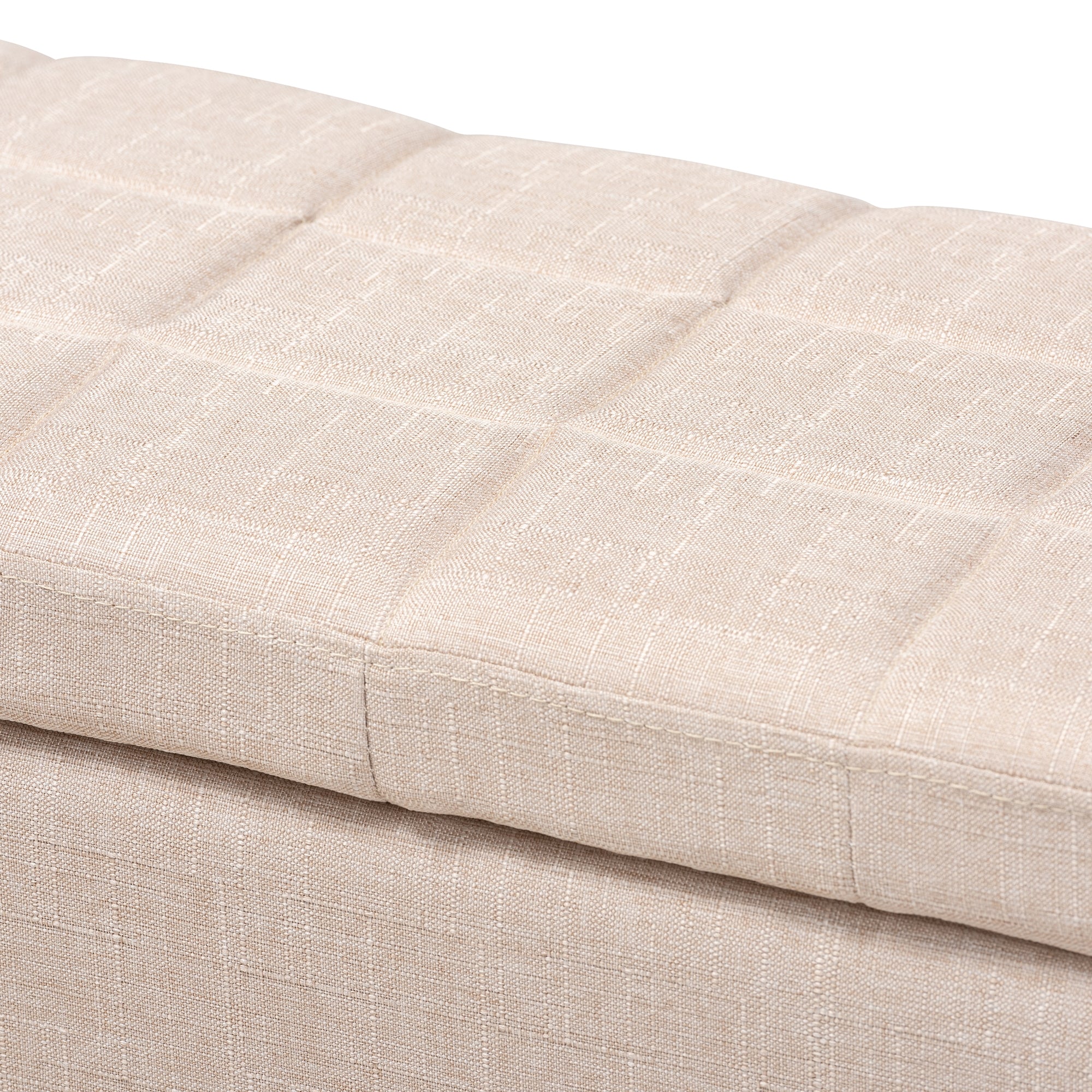 Baxton Studio Fera Modern and Contemporary Beige Fabric Upholstered Storage Ottoman