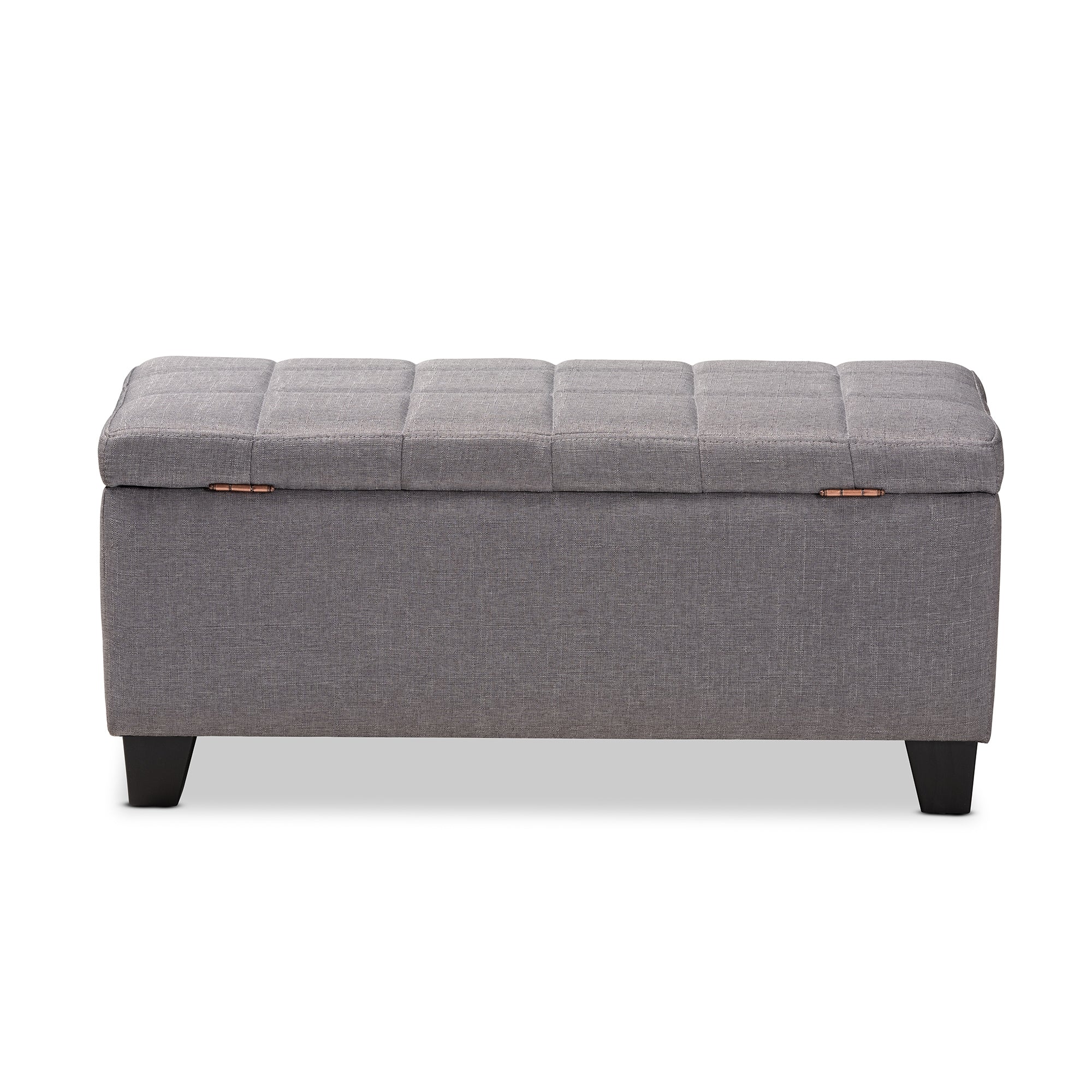 Baxton Studio Fera Modern and Contemporary Gray Fabric Upholstered Storage Ottoman