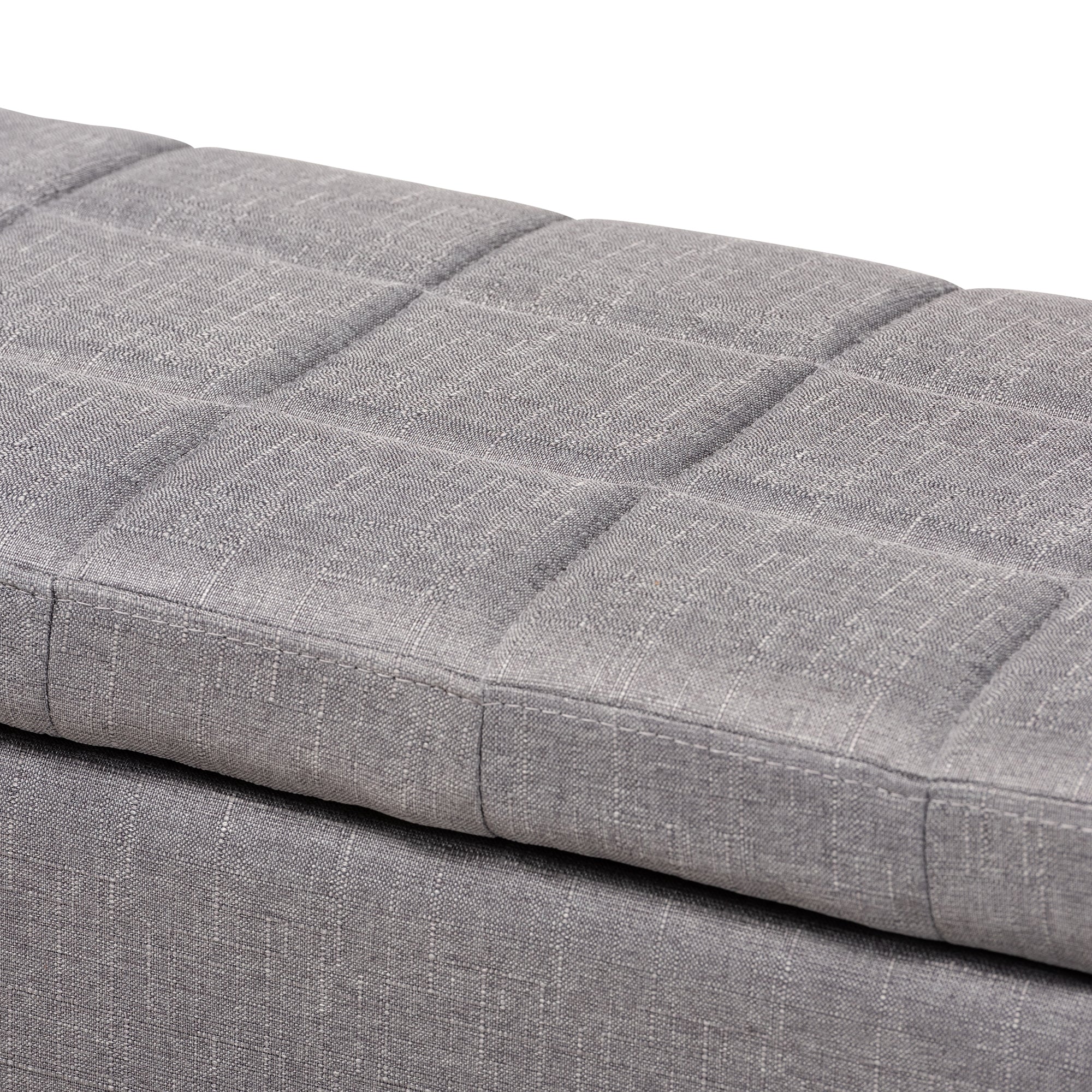 Baxton Studio Fera Modern and Contemporary Gray Fabric Upholstered Storage Ottoman
