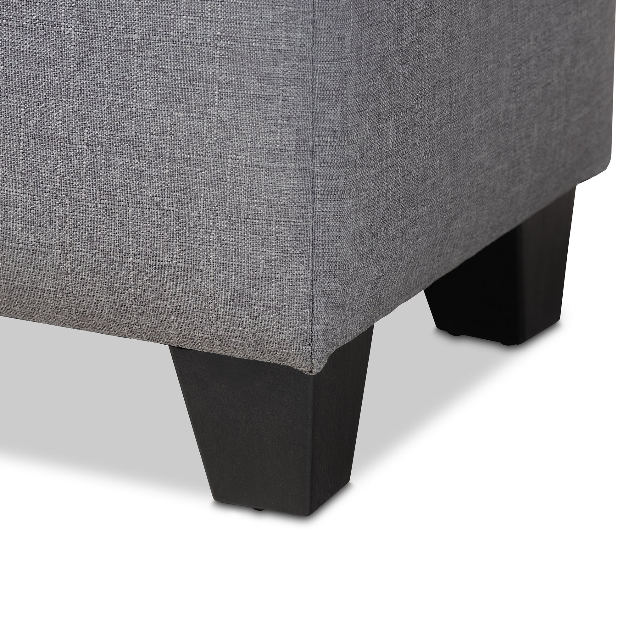 Baxton Studio Fera Modern and Contemporary Gray Fabric Upholstered Storage Ottoman