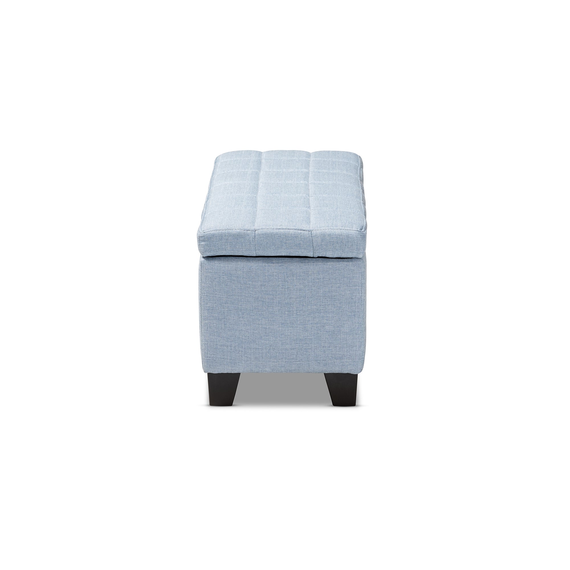 Baxton Studio Fera Modern and Contemporary Light Blue Fabric Upholstered Storage Ottoman