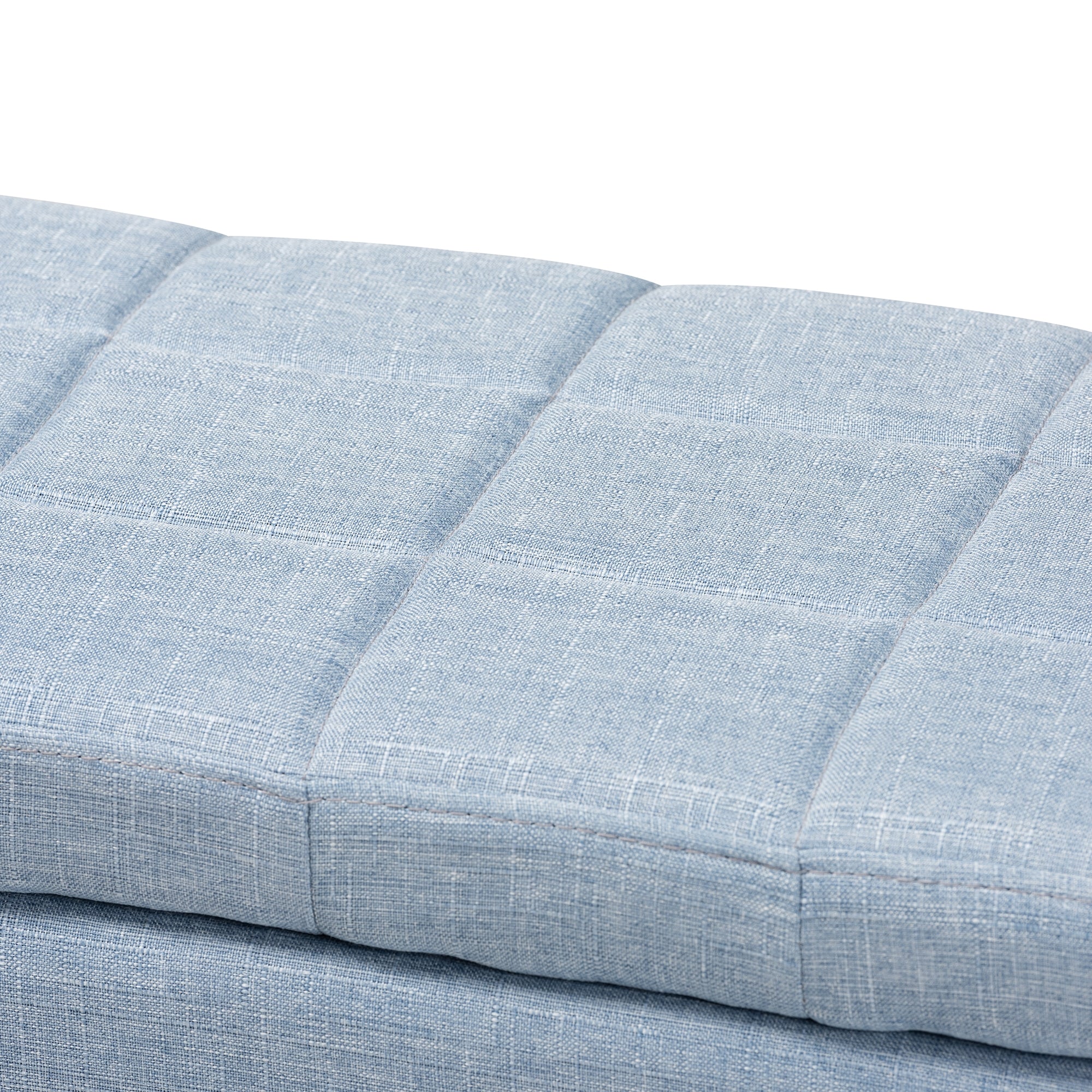 Baxton Studio Fera Modern and Contemporary Light Blue Fabric Upholstered Storage Ottoman