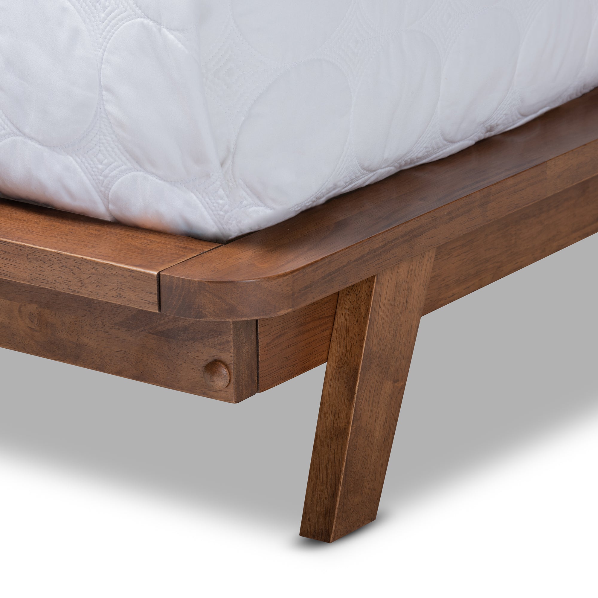 Baxton Studio Sante Mid-Century Modern Grey Fabric Upholstered Wood King Size Platform Bed