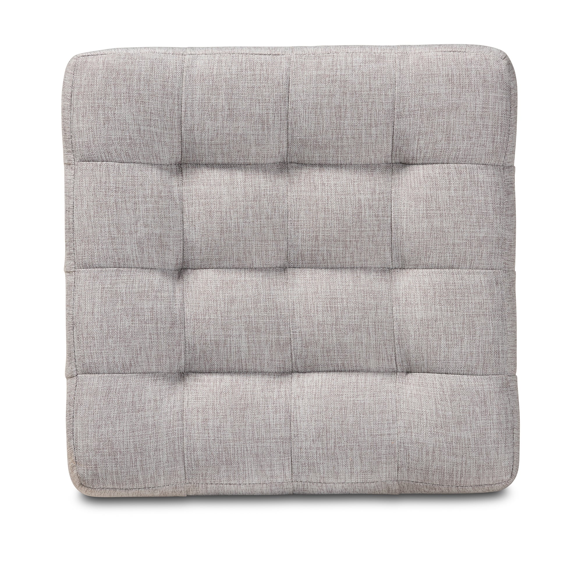 Baxton Studio Elladio Modern and Contemporary Greyish Beige Fabric Upholstered Tufted Cube Ottoman (Set of 2)
