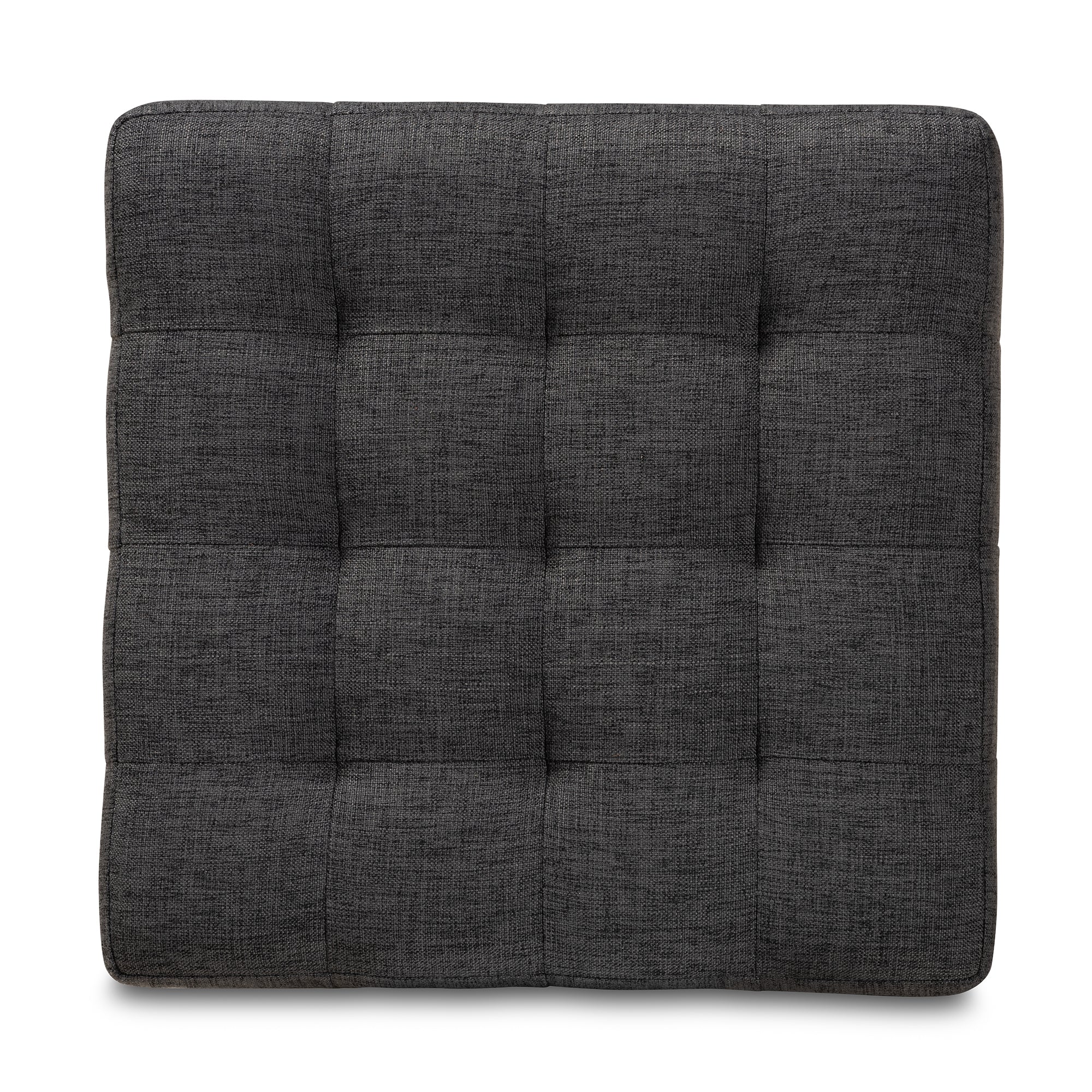 Baxton Studio Elladio Modern and Contemporary Dark Grey Fabric Upholstered Tufted Cube Ottoman (Set of 2)