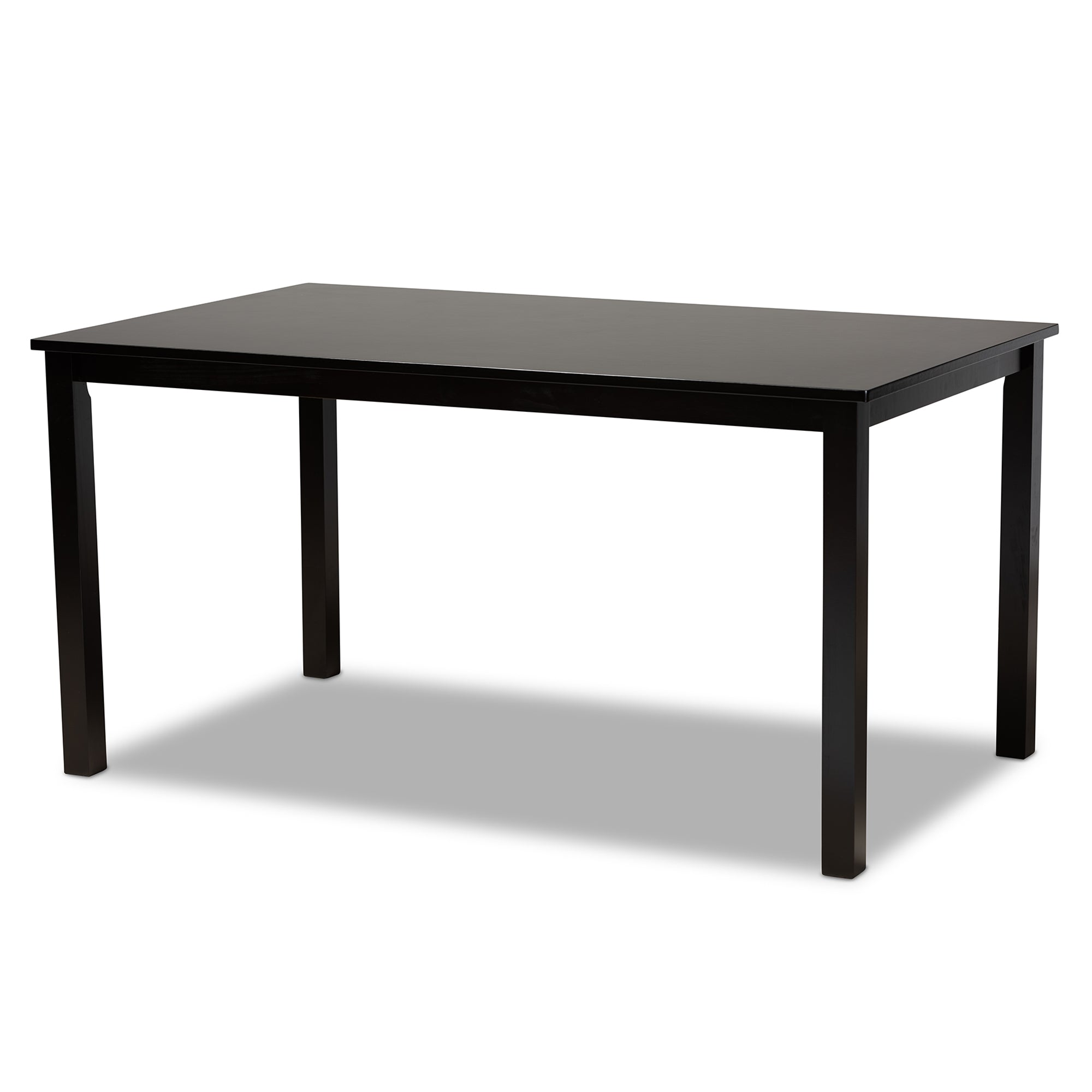 Baxton Studio Dylin Modern and Contemporary Navy Blue Velvet Fabric Upholstered and Dark Brown Finished Wood 7-Piece Dining Set