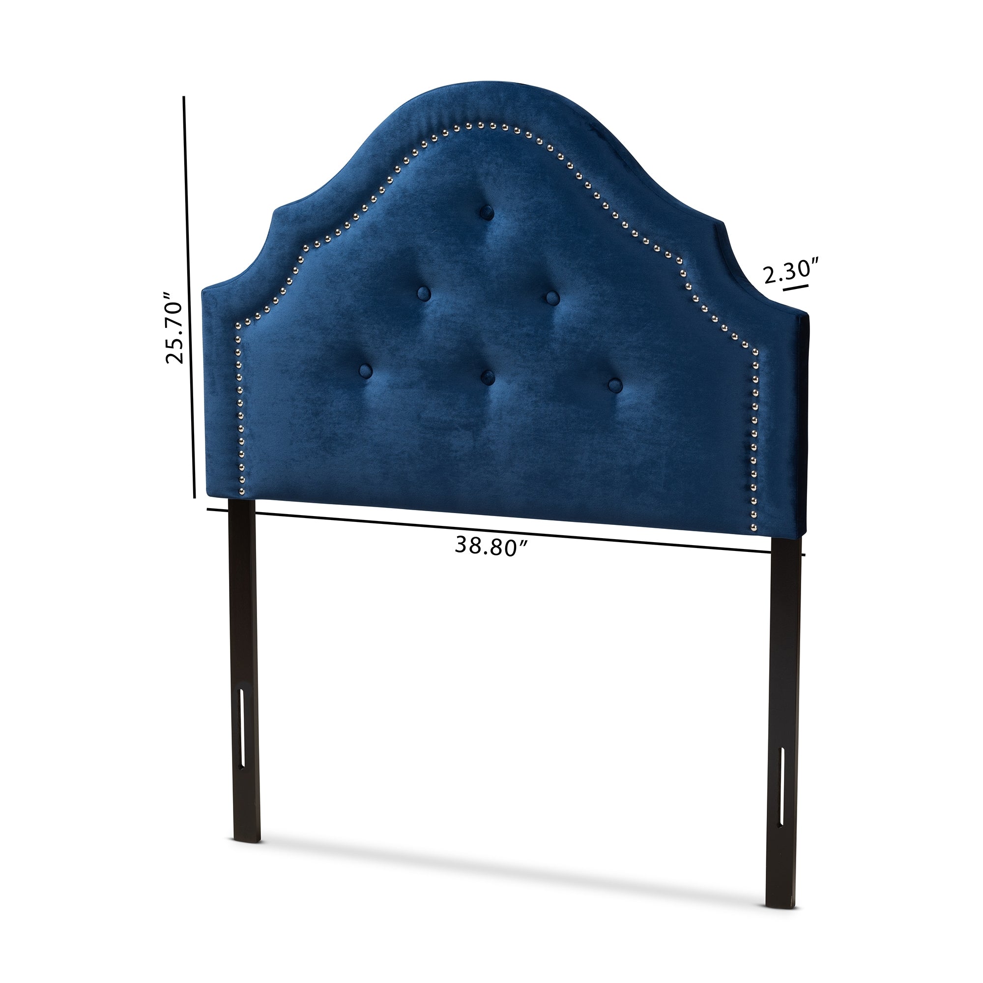 Baxton Studio Cora Modern and Contemporary Royal Blue Velvet Fabric Upholstered Twin Size Headboard