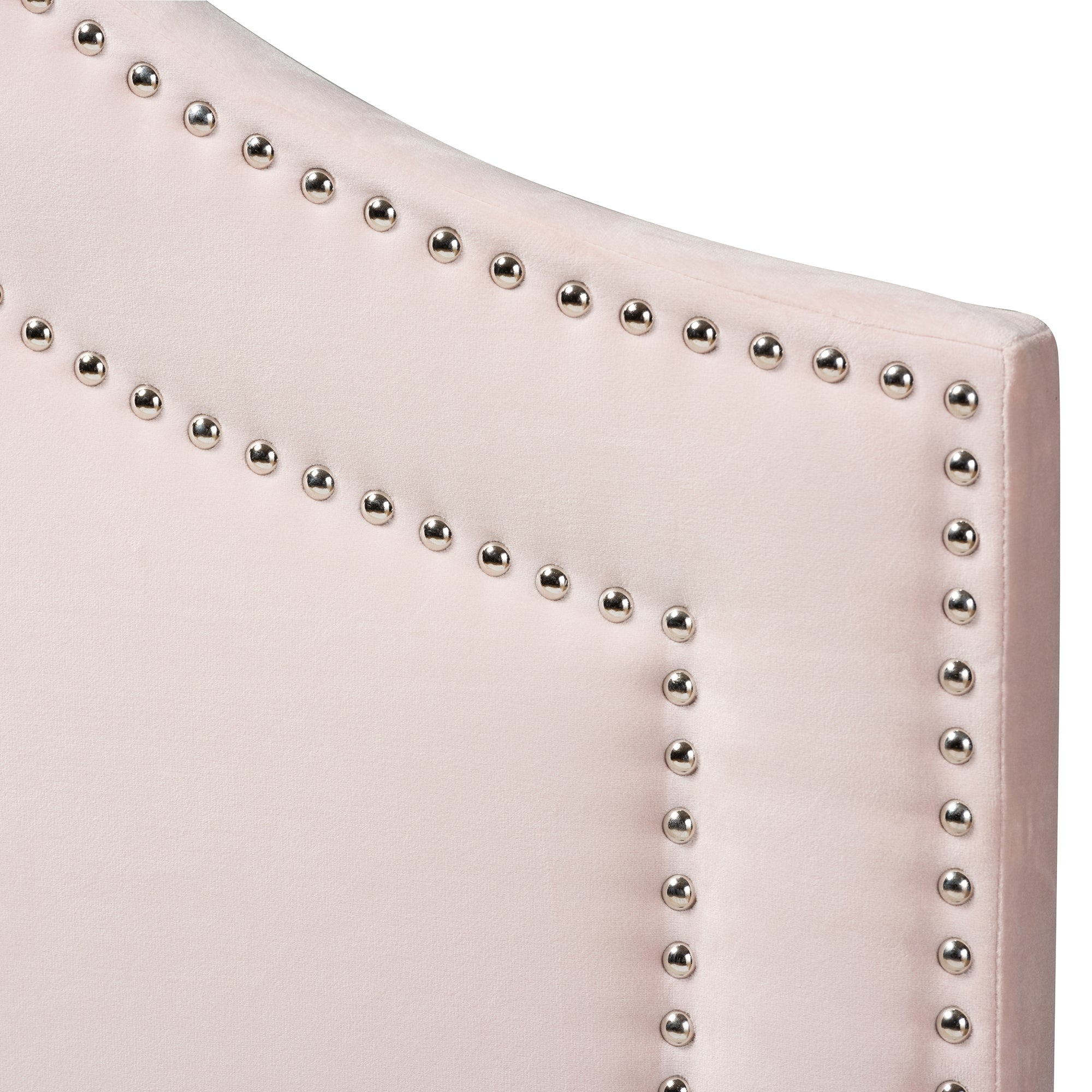 Baxton Studio Avignon Modern and Contemporary Light Pink Velvet Fabric Upholstered Queen Size Headboard