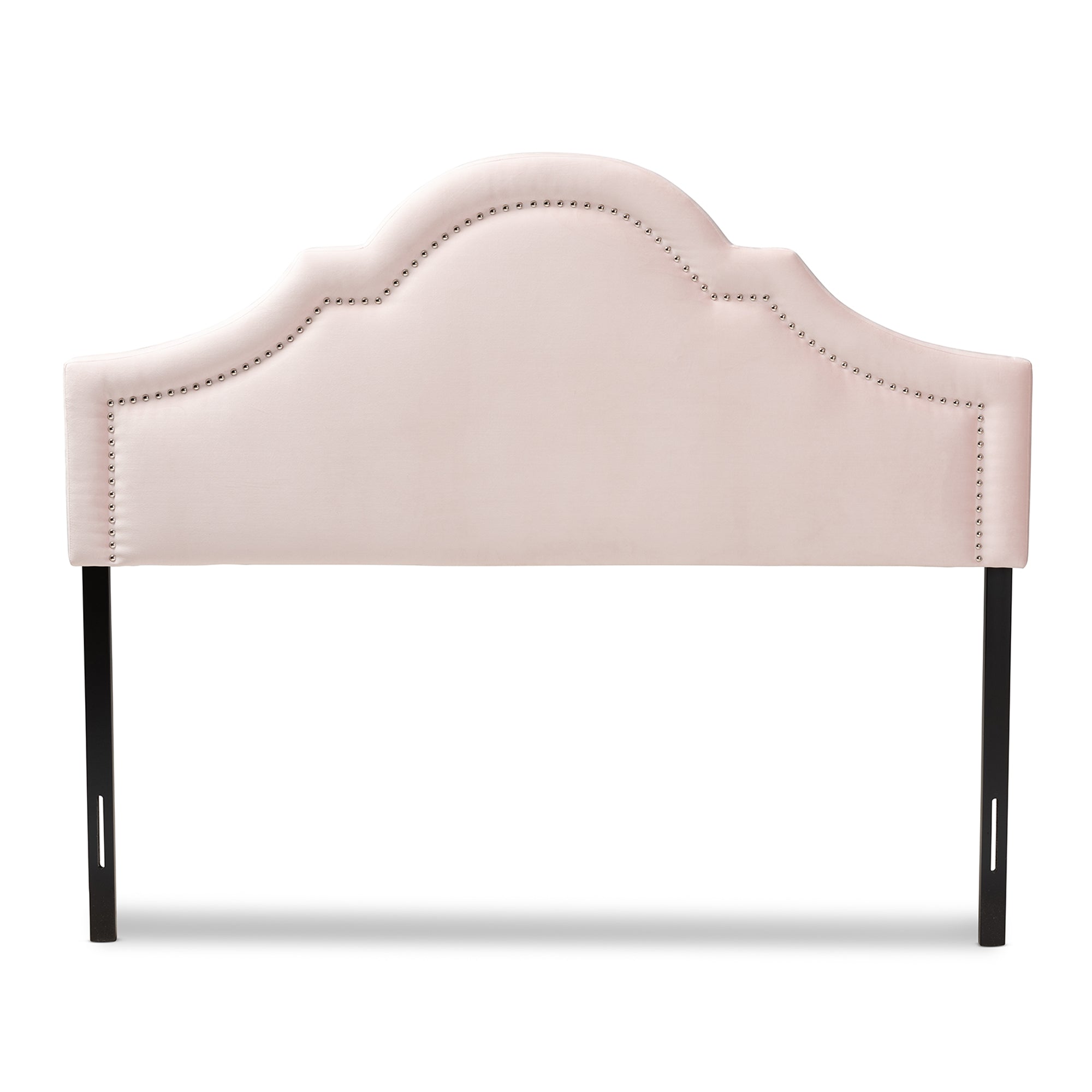 Baxton Studio Rita Modern and Contemporary Light Pink Velvet Fabric Upholstered Full Size Headboard
