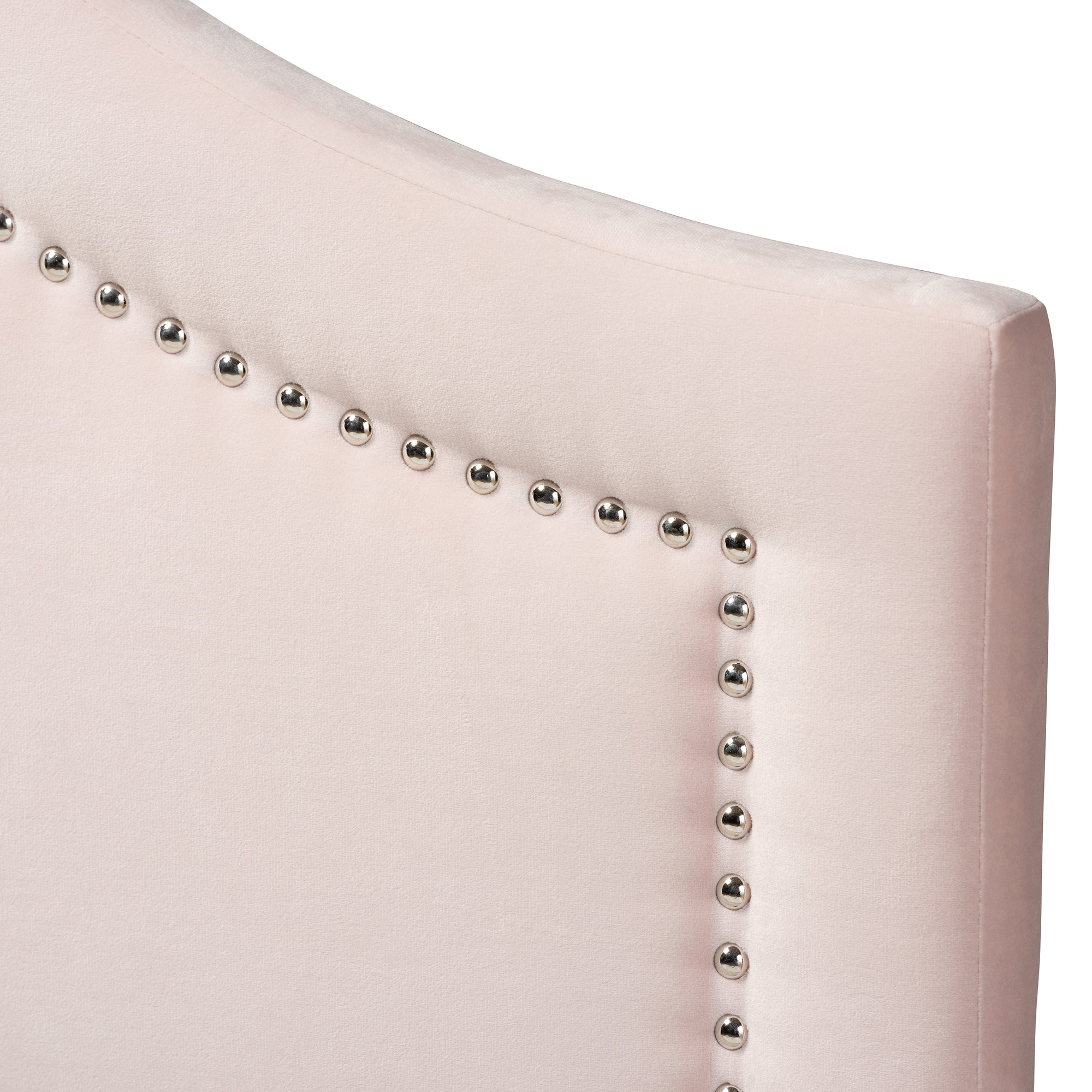 Baxton Studio Rita Modern and Contemporary Light Pink Velvet Fabric Upholstered Queen Size Headboard