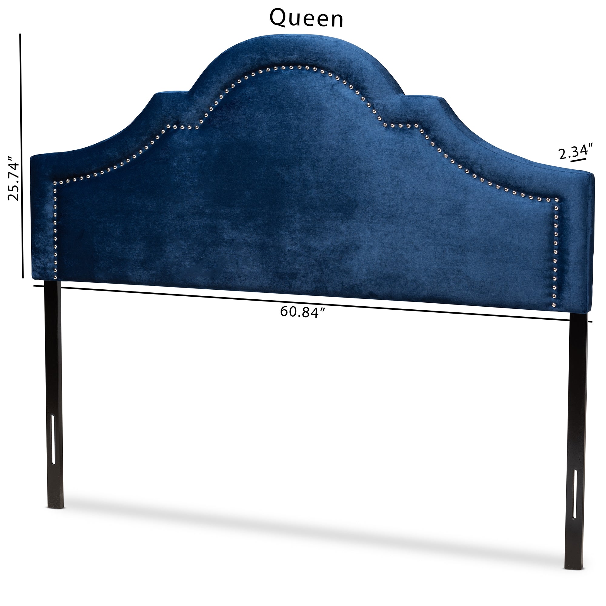 Baxton Studio Rita Modern and Contemporary Navy Blue Velvet Fabric Upholstered Full Size Headboard
