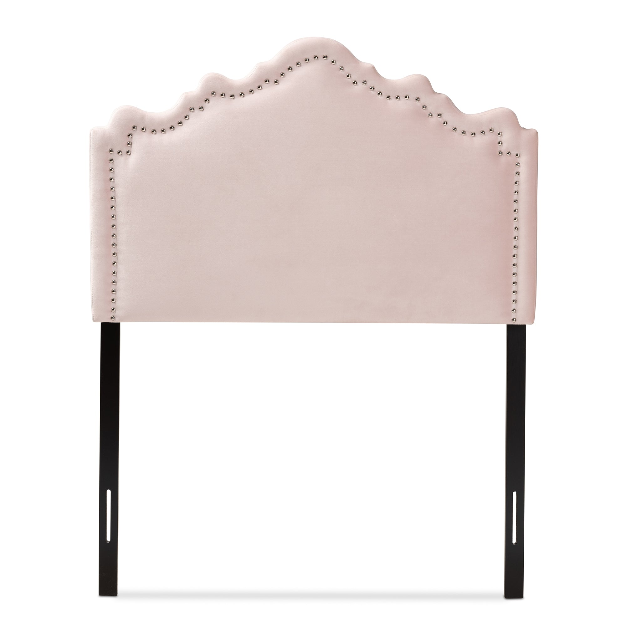 Baxton Studio Nadeen Modern and Contemporary Light Pink Velvet Fabric Upholstered Twin Size Headboard