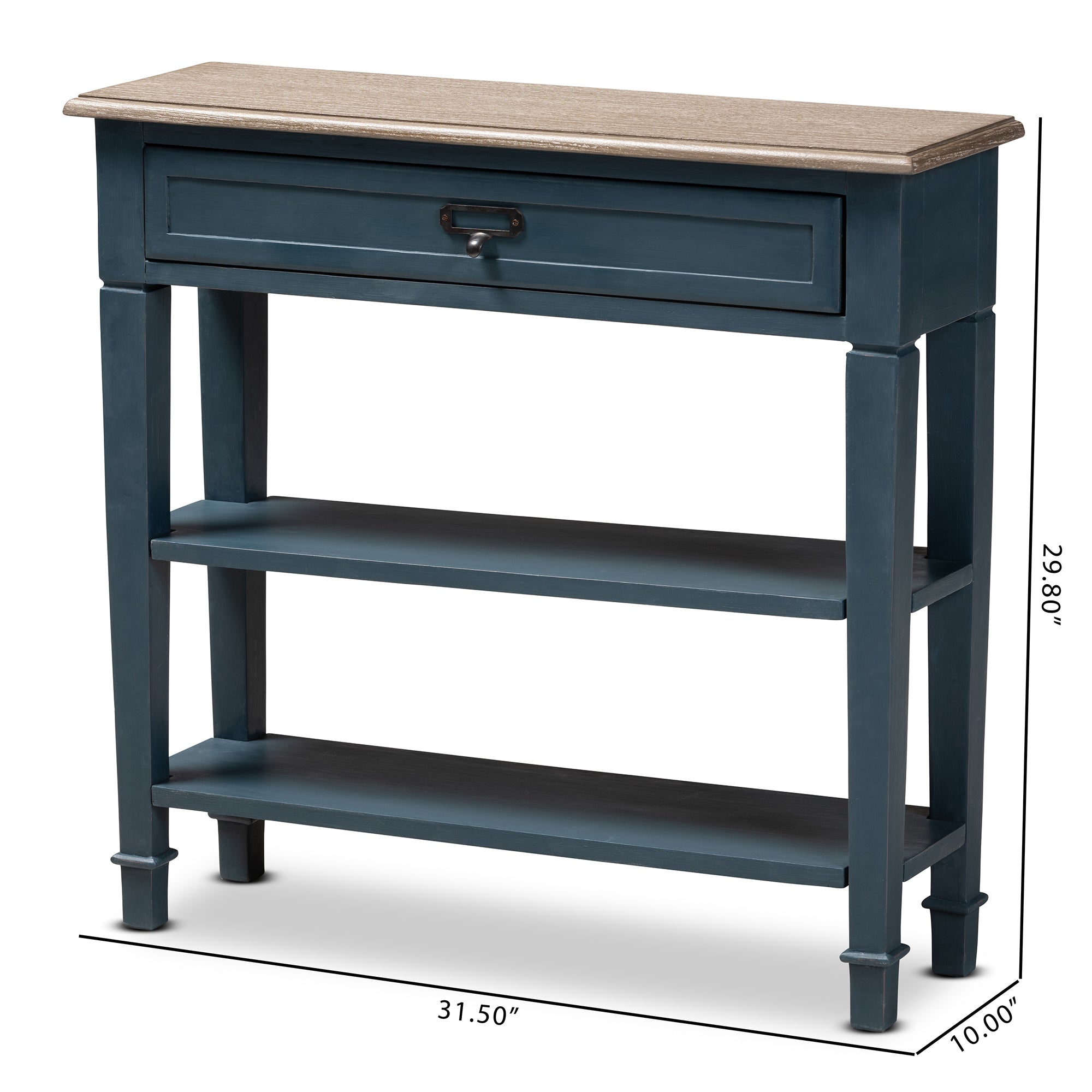 Baxton Studio Dauphine French Provincial Blue Spruce Fiinished Wood Accent Console Table