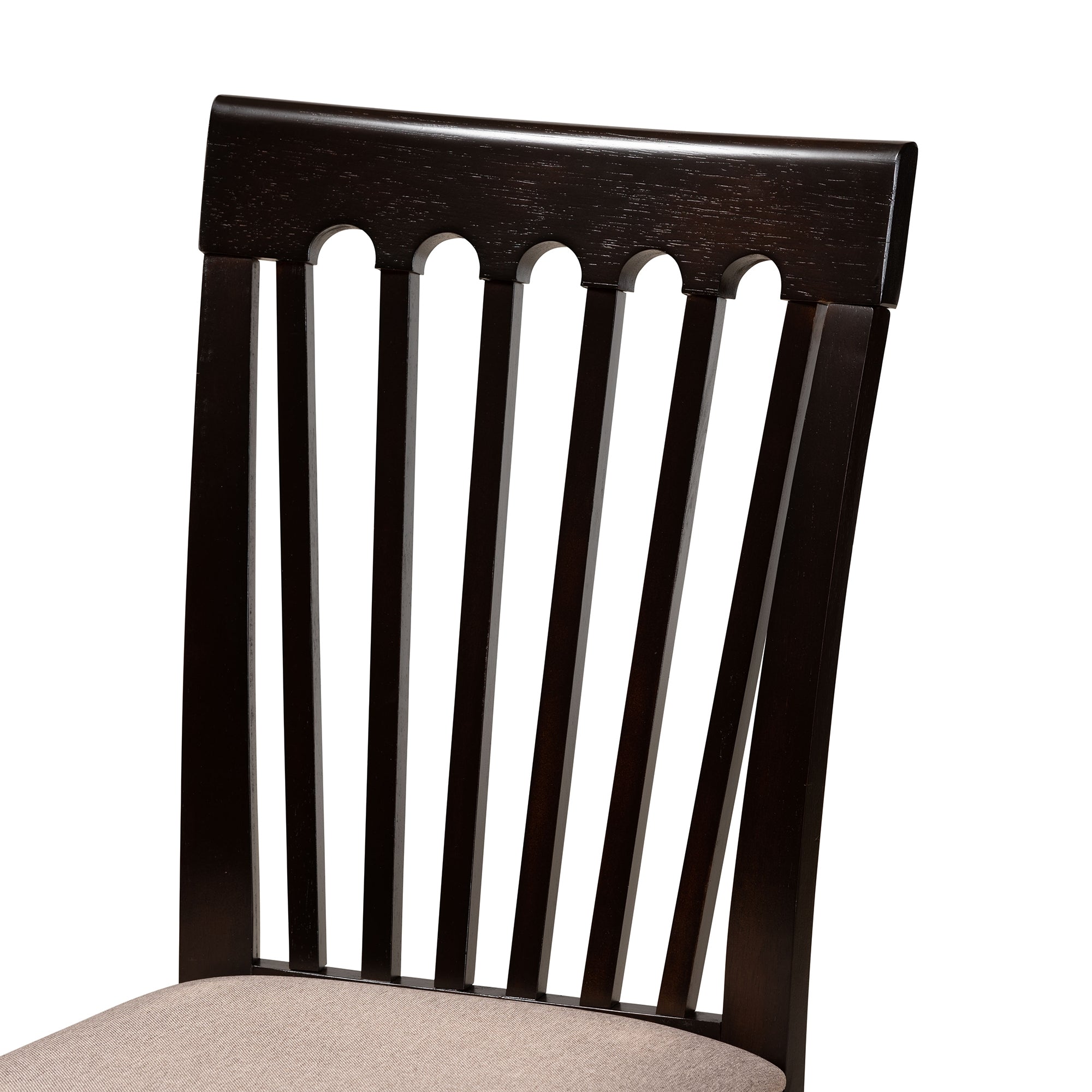 Baxton Studio Maisie Modern and Contemporary Sand Fabric Upholstered and Dark Brown Finished Wood 5-Piece Dining Set