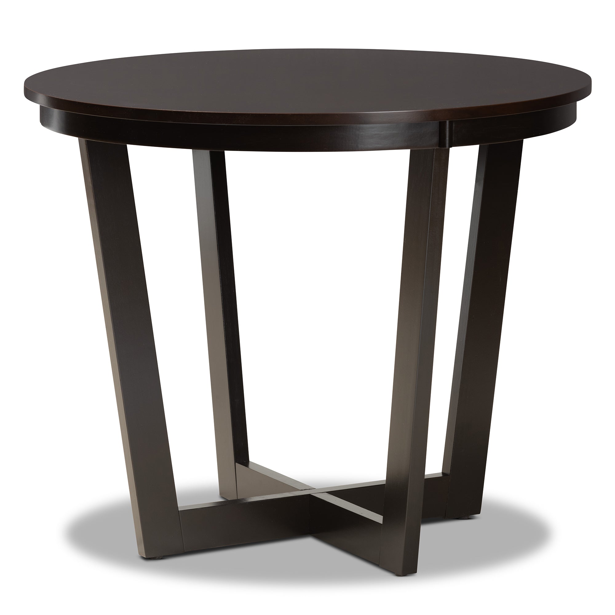 Baxton Studio Nellie Modern and Contemporary Sand Fabric Upholstered and Dark Brown Finished Wood 5-Piece Dining Set