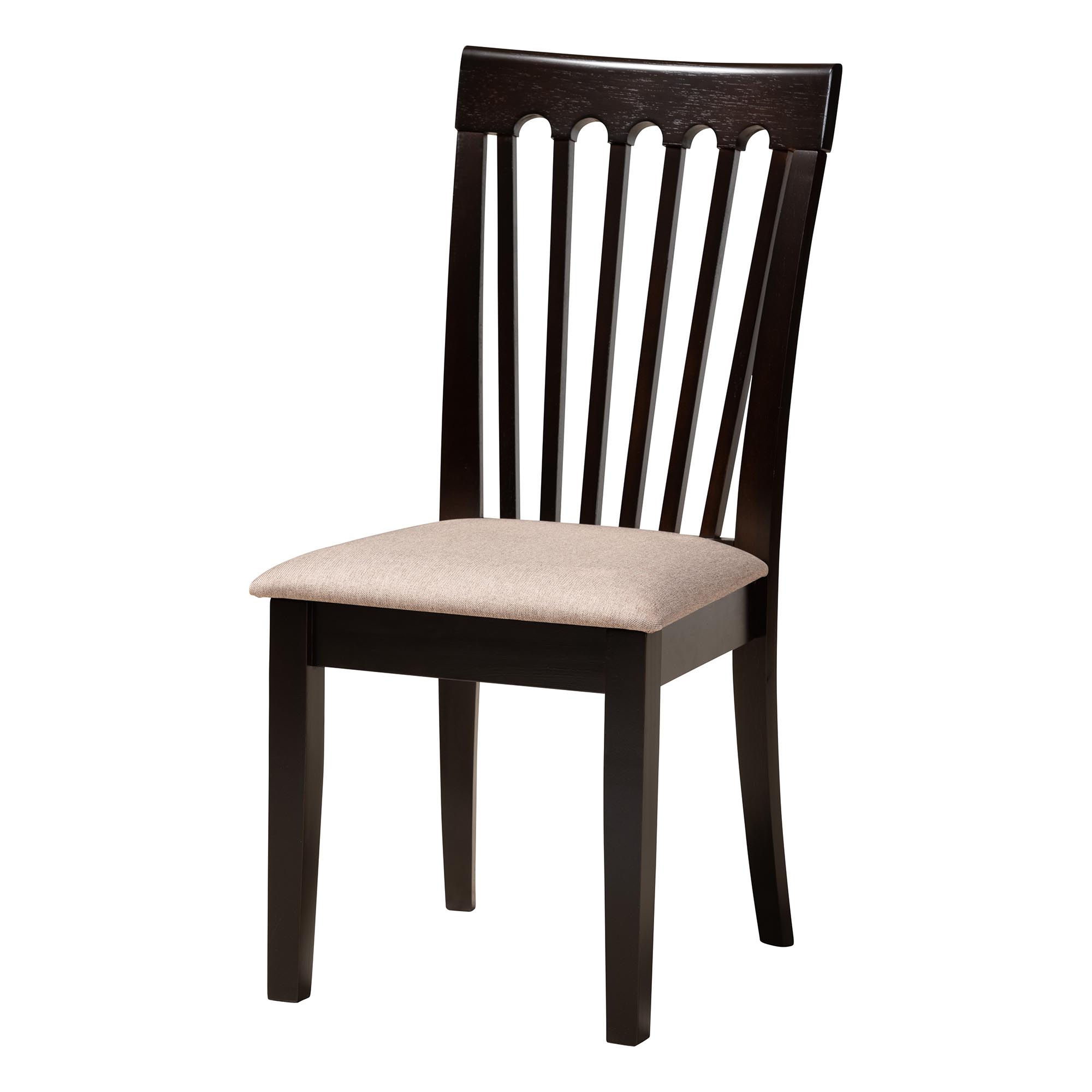 Baxton Studio Bailey Modern Sand Fabric and Dark Brown Finished Wood 5-Piece Dining Set