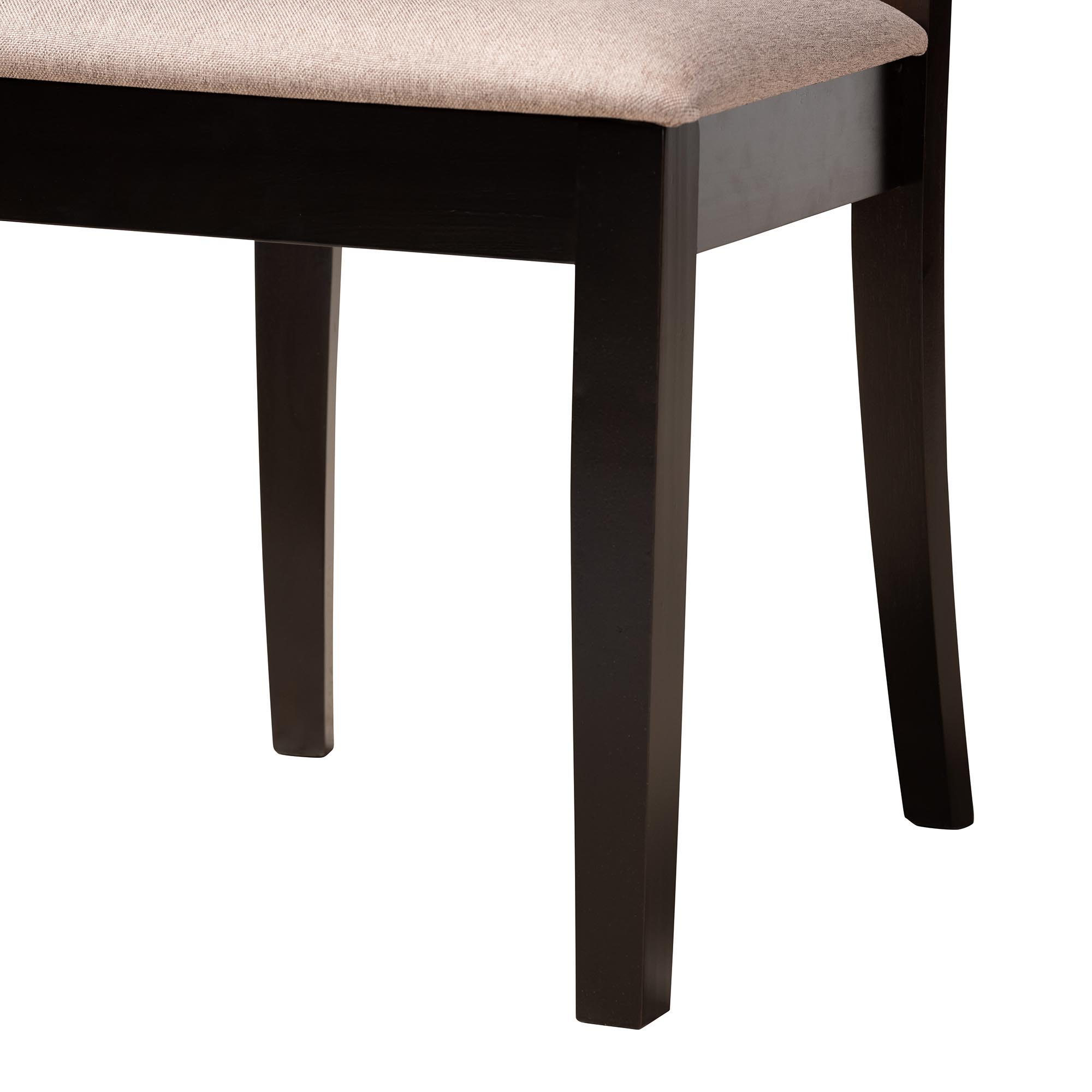 Baxton Studio Bailey Modern Sand Fabric and Dark Brown Finished Wood 5-Piece Dining Set
