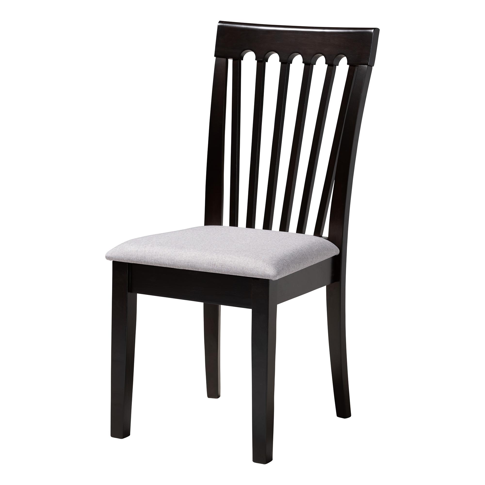 Baxton Studio Marian Modern Grey Fabric and Dark Brown Finished Wood 5-Piece Dining Set