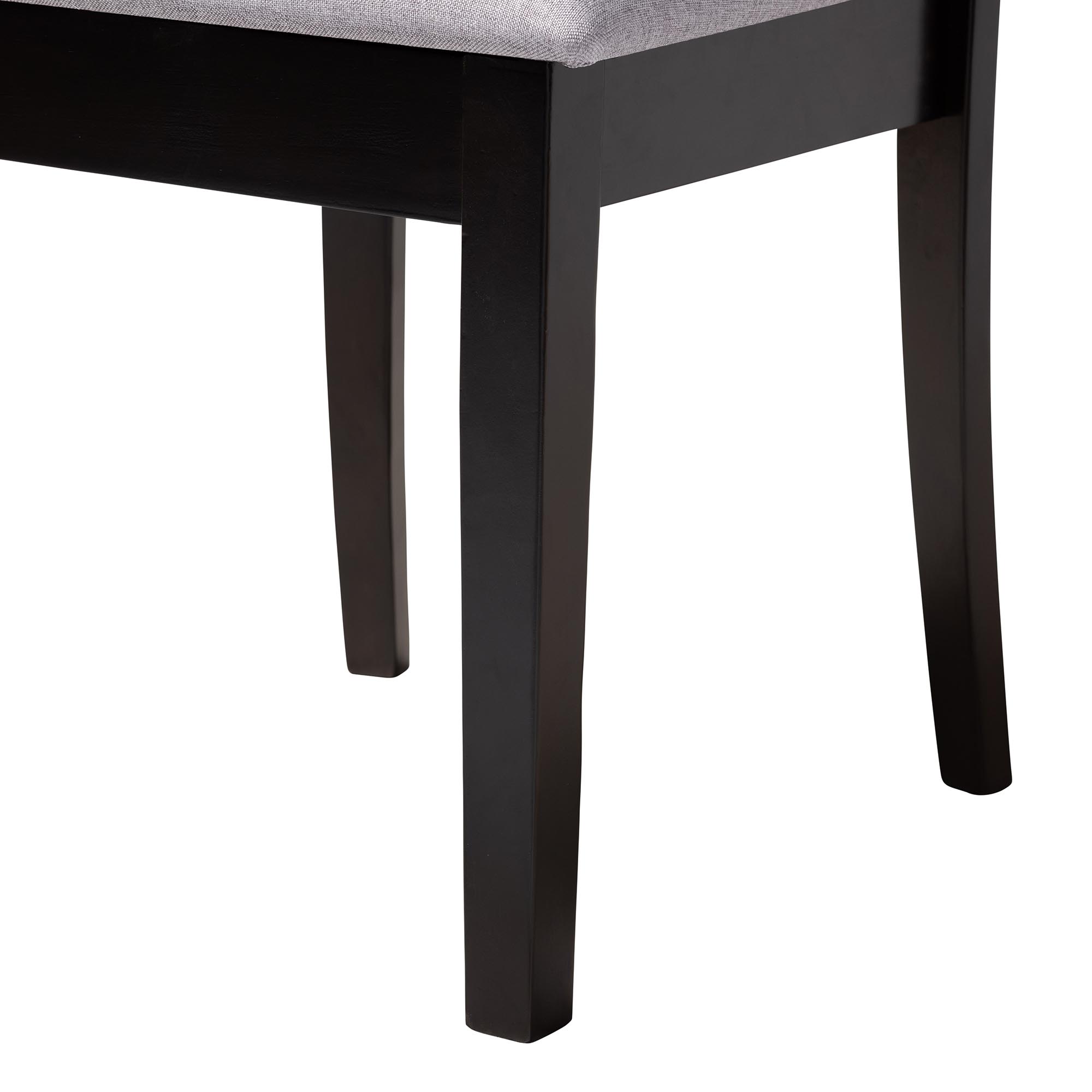 Baxton Studio Marian Modern Grey Fabric and Dark Brown Finished Wood 5-Piece Dining Set