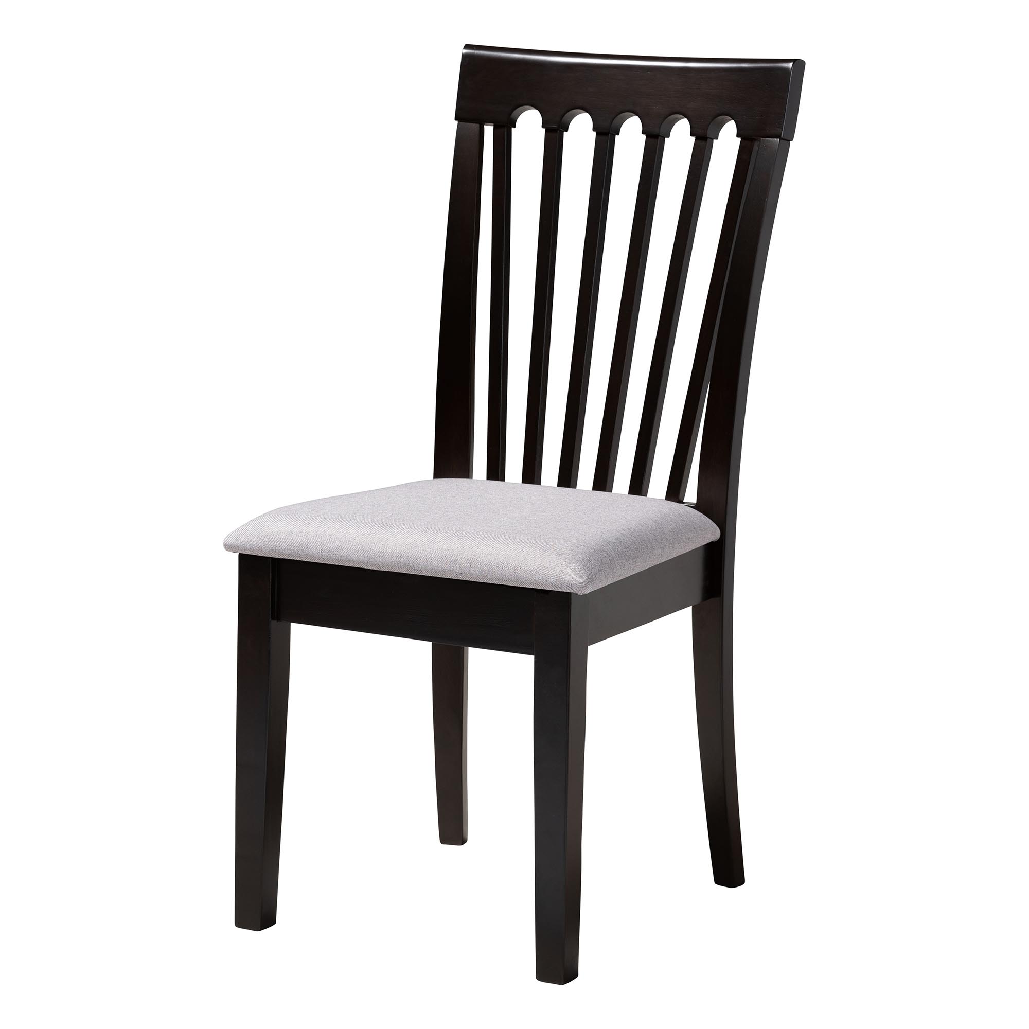 Baxton Studio Bailey Modern Grey Fabric and Dark Brown Finished Wood 5-Piece Dining Set