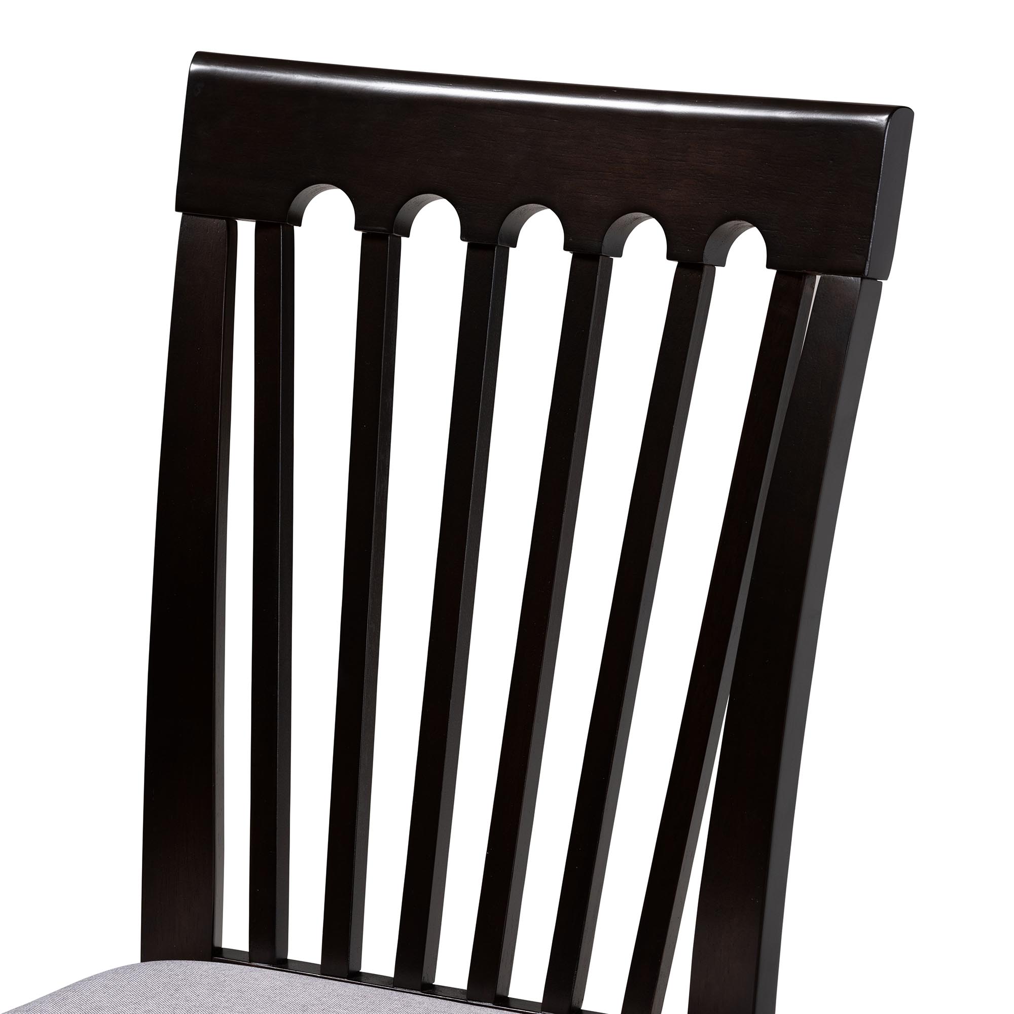 Baxton Studio Bailey Modern Grey Fabric and Dark Brown Finished Wood 5-Piece Dining Set