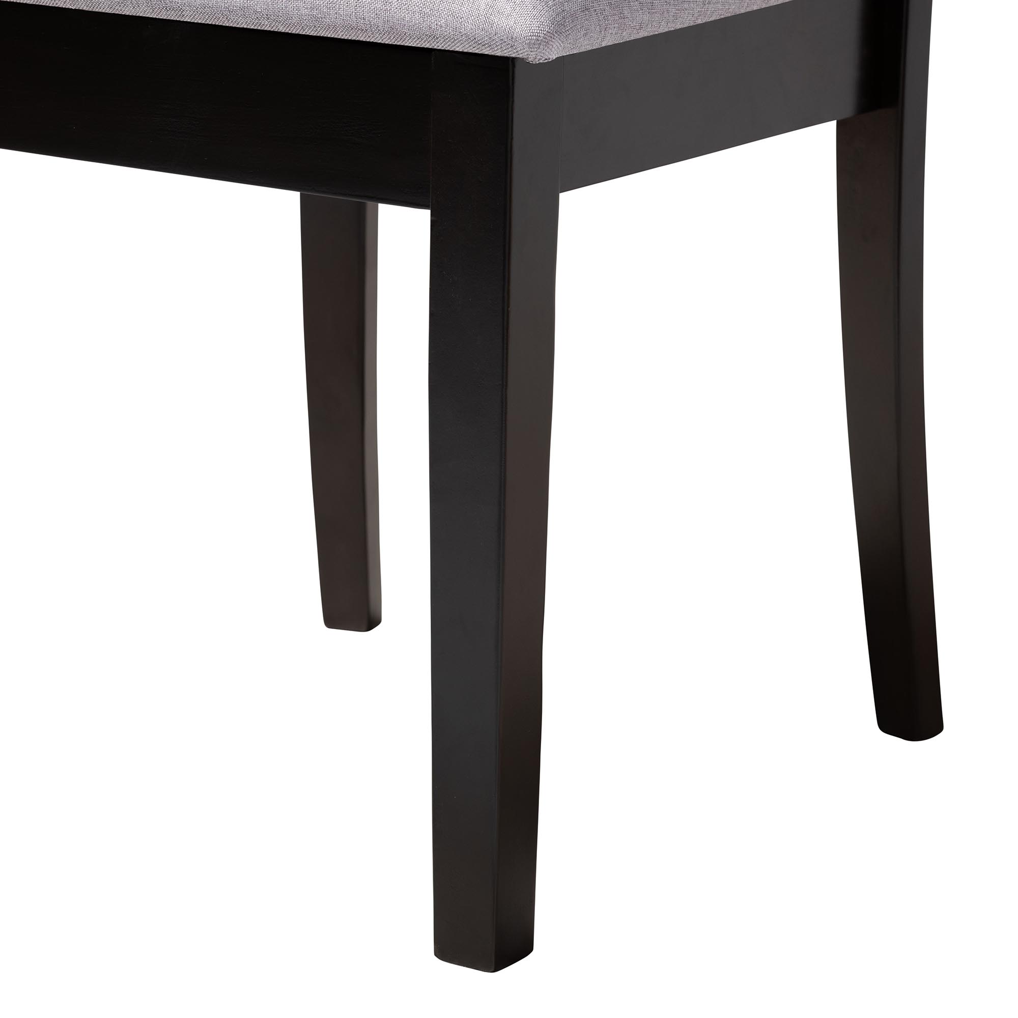 Baxton Studio Bailey Modern Grey Fabric and Dark Brown Finished Wood 5-Piece Dining Set
