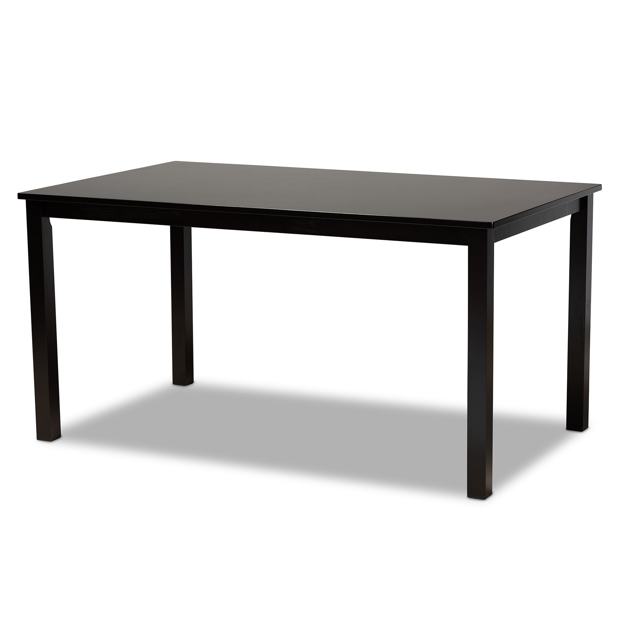 Baxton Studio Lenoir Modern and Contemporary Sand Fabric Upholstered Espresso Brown Finished Wood 7-Piece Dining Set