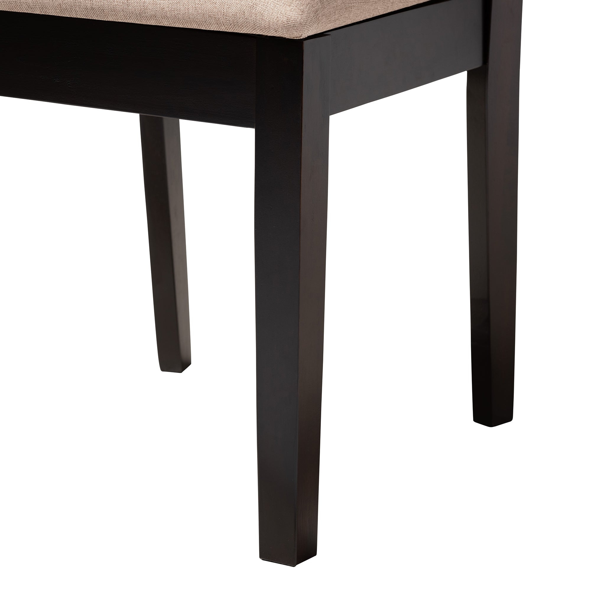 Baxton Studio Louisa Modern Beige Fabric and Dark Brown Finished Wood 5-Piece Dining Set