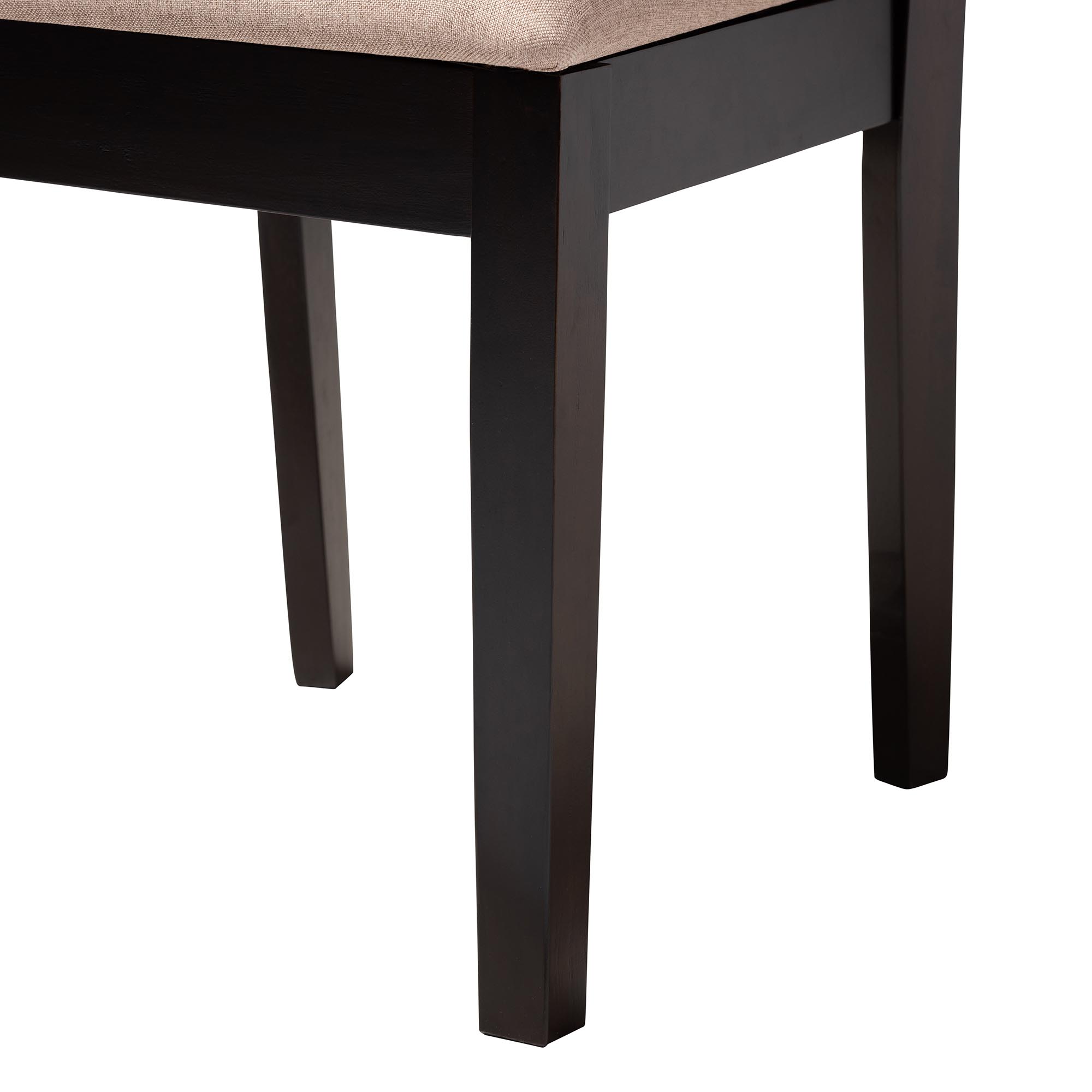 Baxton Studio Rita Modern Sand Dark Brown Finished Wood 5-Piece Dining Set