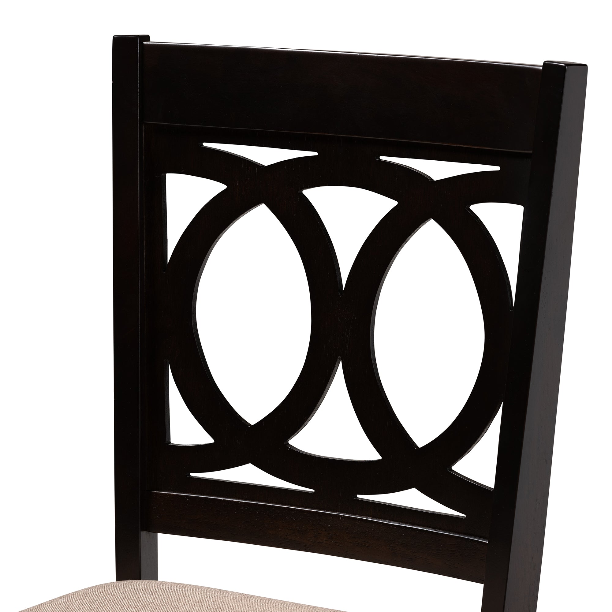 Baxton Studio Lenoir Modern and Contemporary Sand Fabric Upholstered Espresso Brown Finished Wood 5-Piece Dining Set