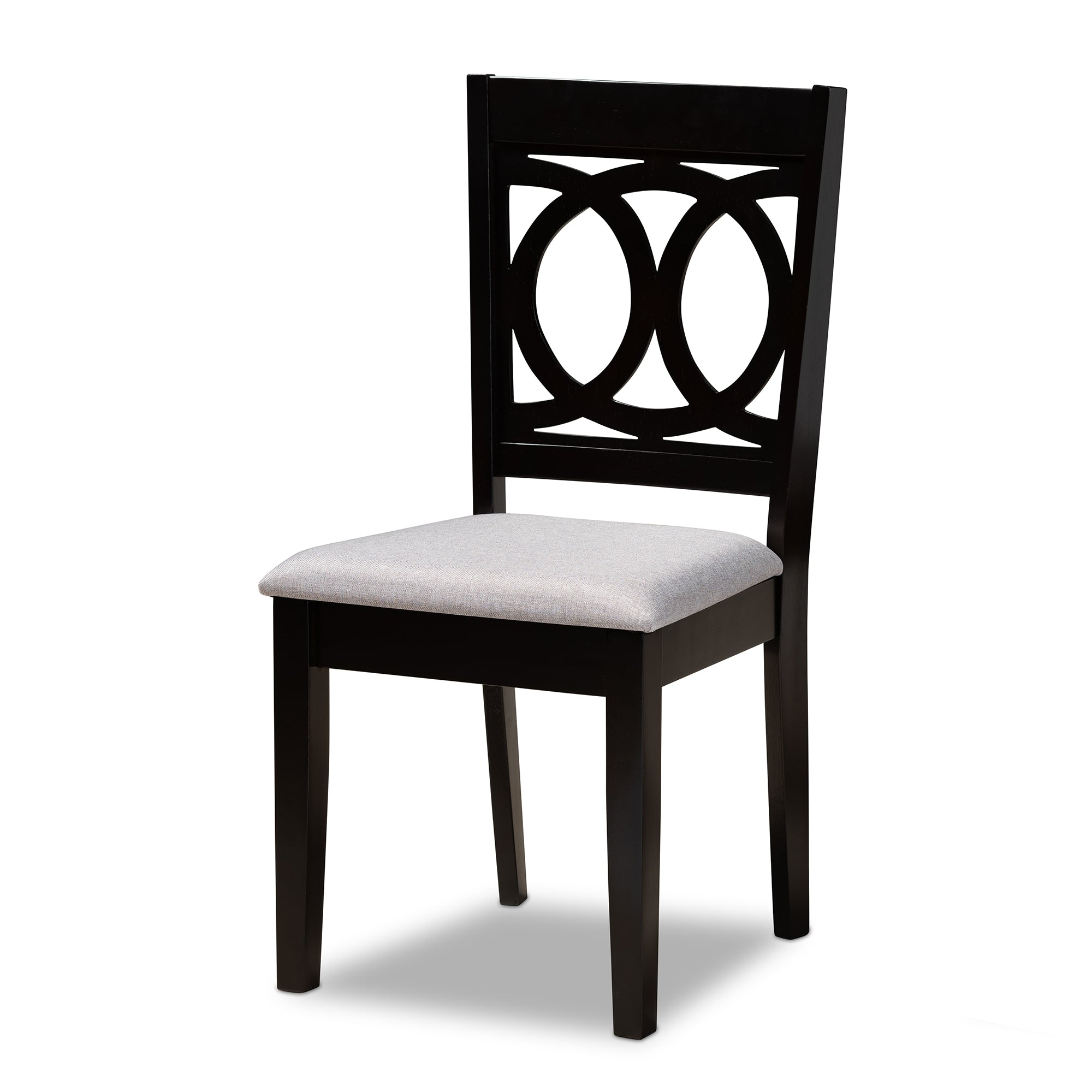 Baxton Studio Lenoir Modern and Contemporary Grey Fabric Upholstered Espresso Brown Finished Wood 7-Piece Dining Set