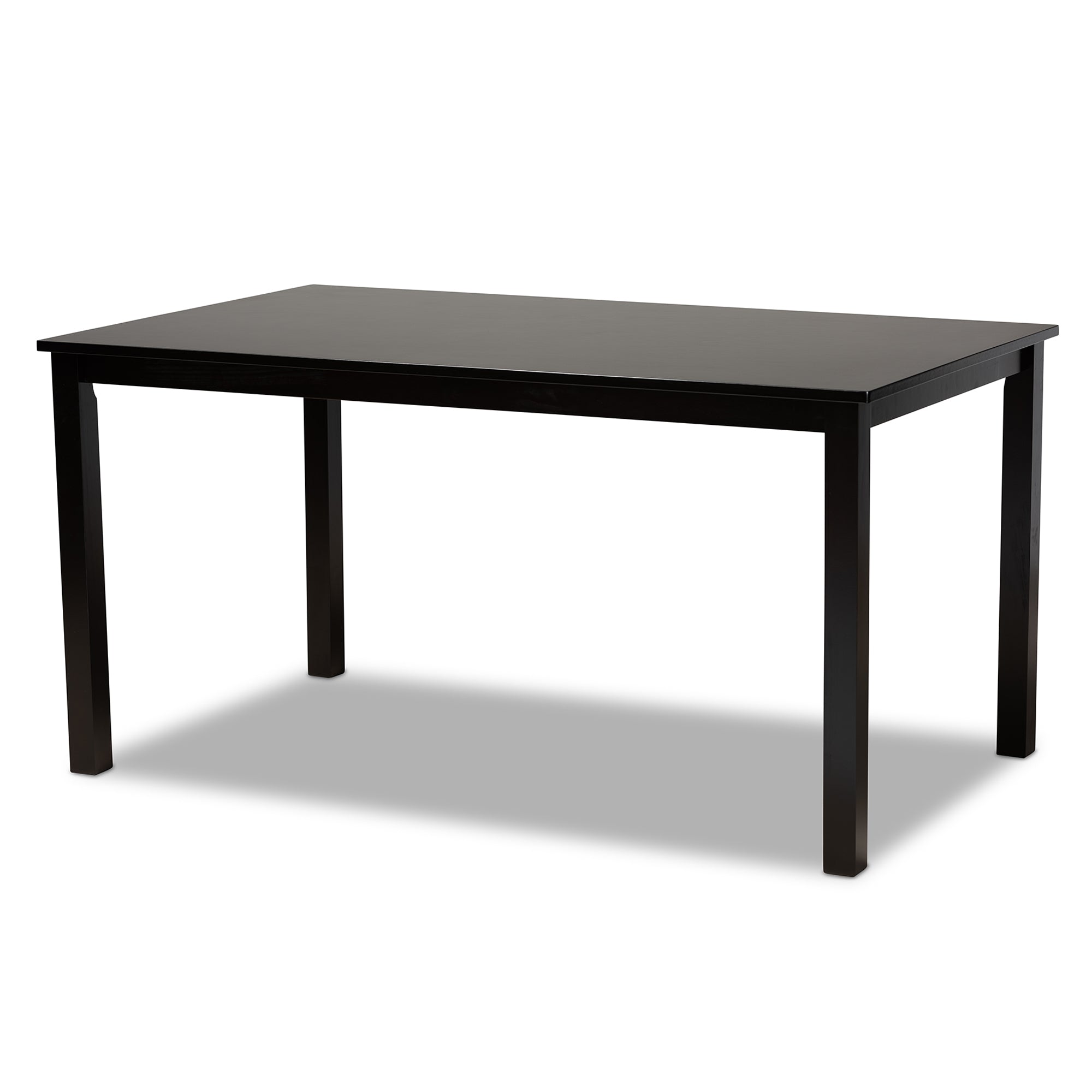 Baxton Studio Lenoir Modern and Contemporary Grey Fabric Upholstered Espresso Brown Finished Wood 7-Piece Dining Set
