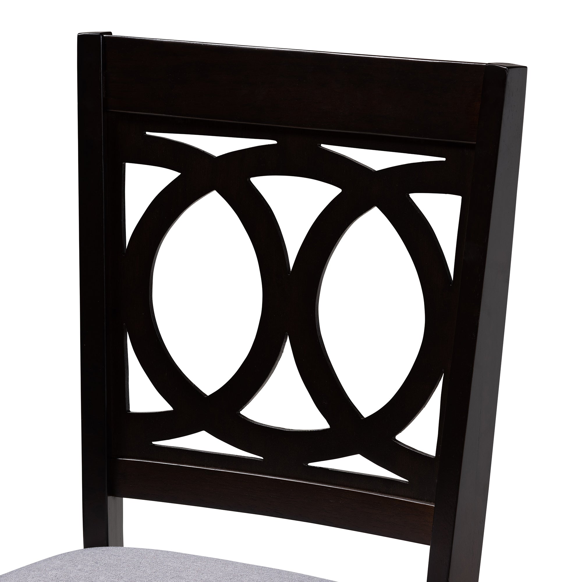 Baxton Studio Sanne Modern and Contemporary Grey Fabric Upholstered and Dark Brown Finished Wood 5-Piece Dining Set