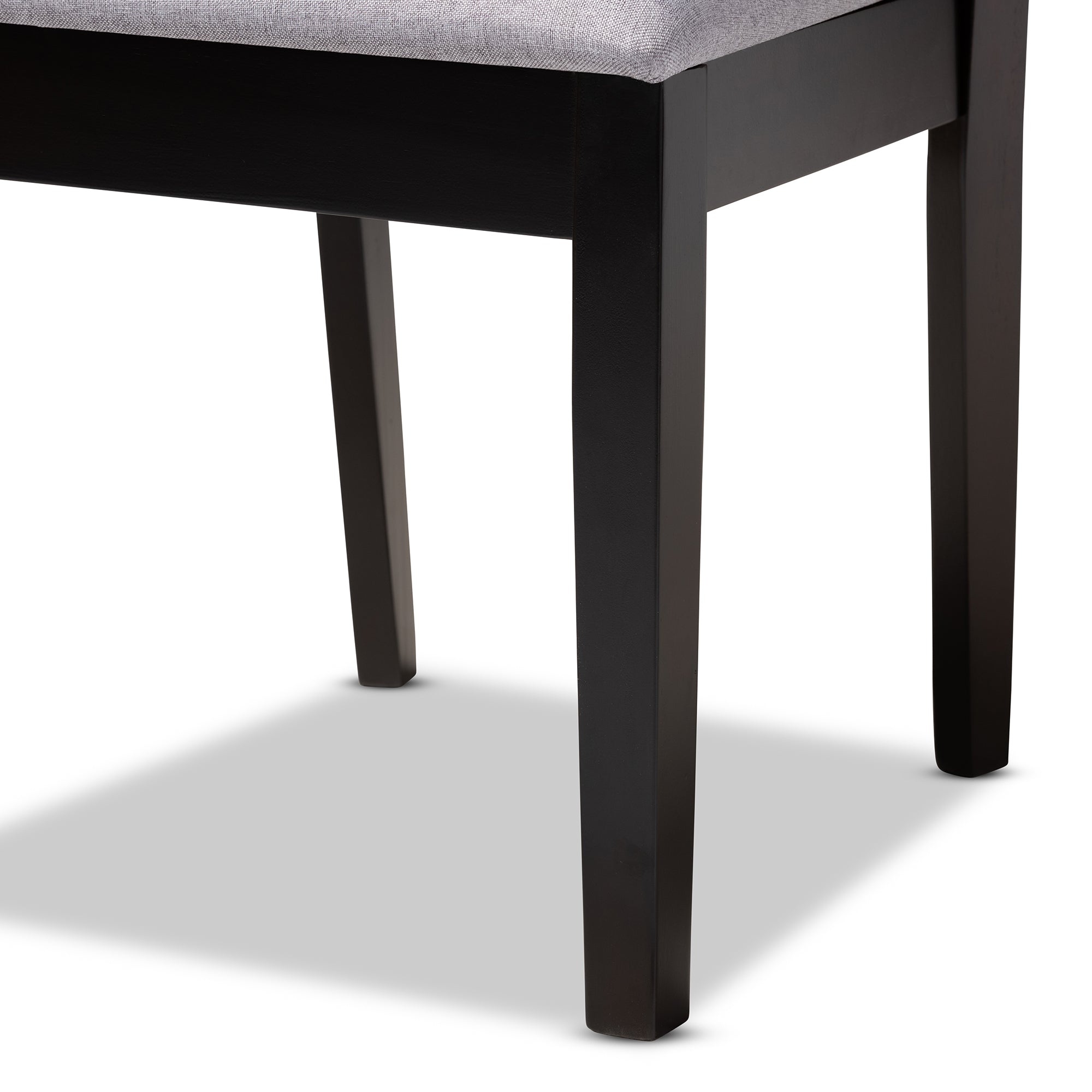 Baxton Studio Lenoir Modern and Contemporary Gray Fabric Upholstered Espresso Brown Finished Wood Dining Chair Set of 4