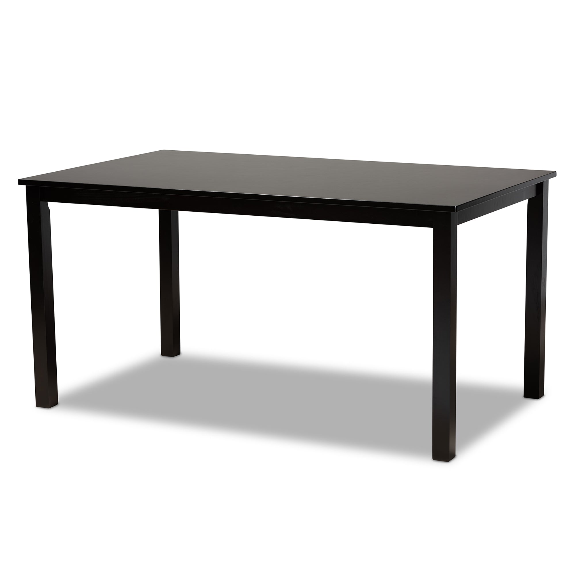 Baxton Studio Caron Modern and Contemporary Sand Fabric Upholstered Espresso Brown Finished Wood 7-Piece Dining Set