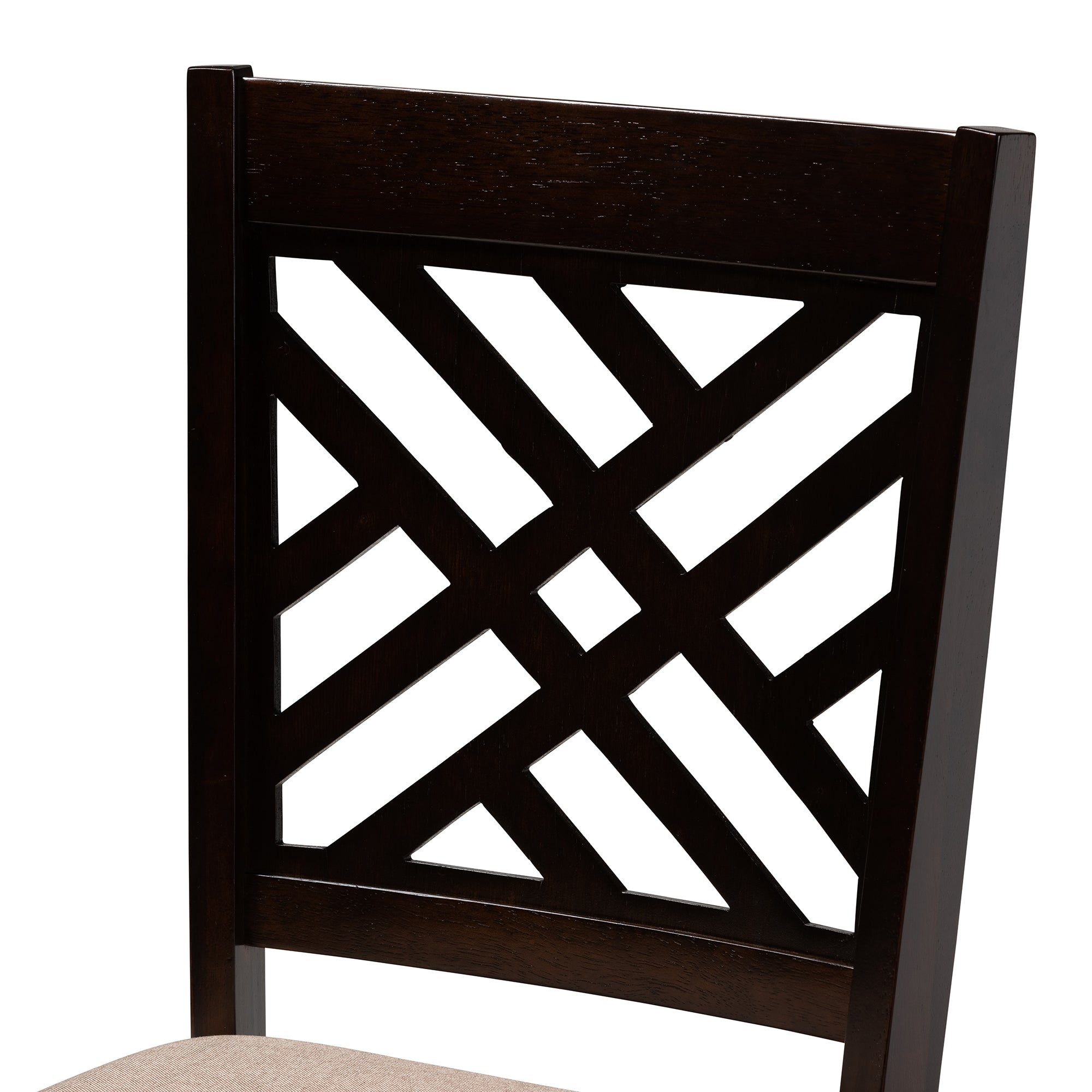 Baxton Studio Caron Modern and Contemporary Sand Fabric Upholstered Espresso Brown Finished Wood 5-Piece Dining Set