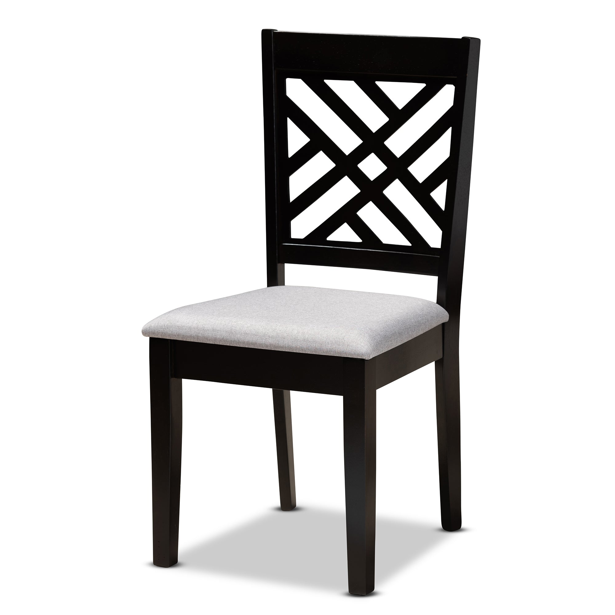 Baxton Studio Caron Modern and Contemporary Grey Fabric Upholstered Espresso Brown Finished Wood 7-Piece Dining Set