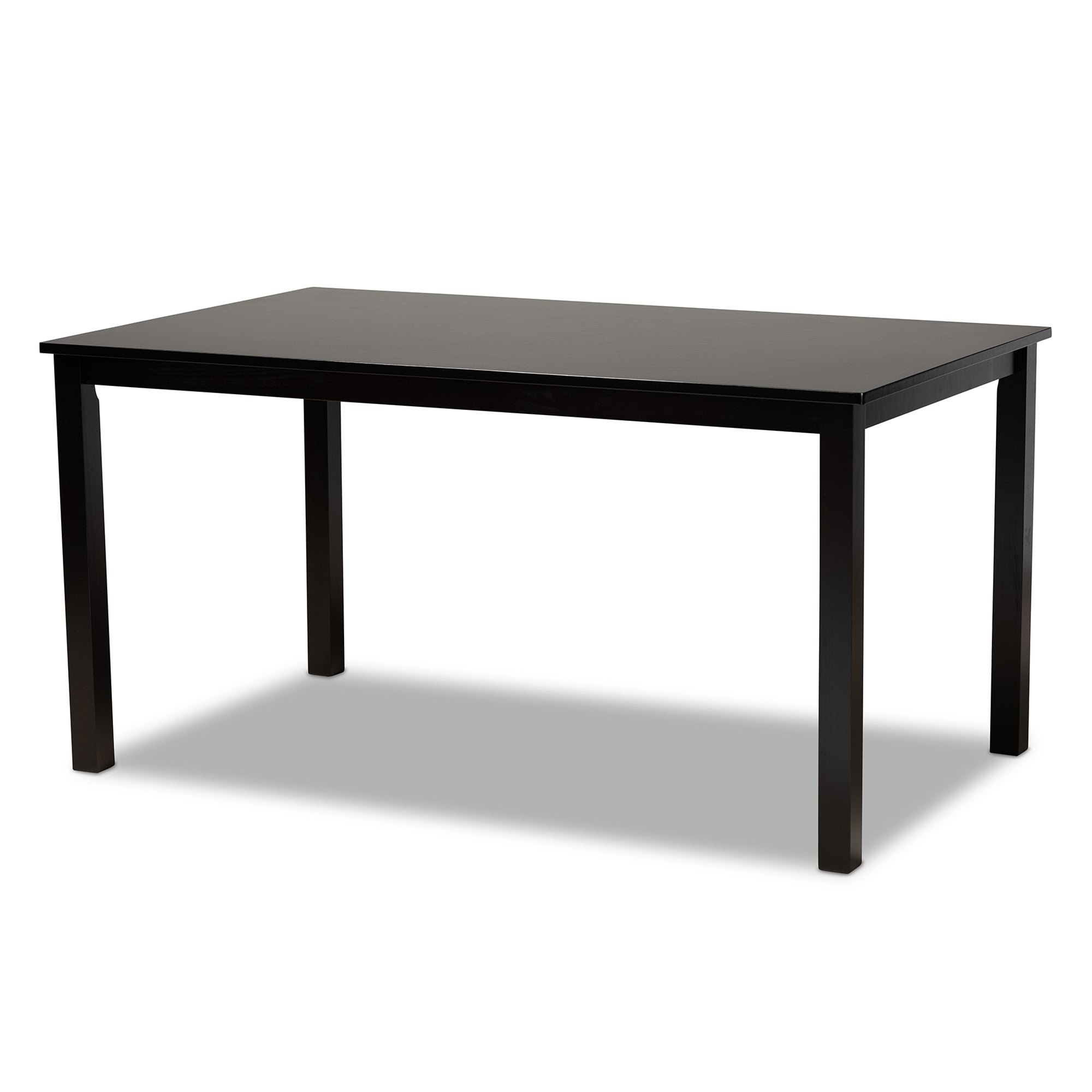 Baxton Studio Caron Modern and Contemporary Grey Fabric Upholstered Espresso Brown Finished Wood 7-Piece Dining Set