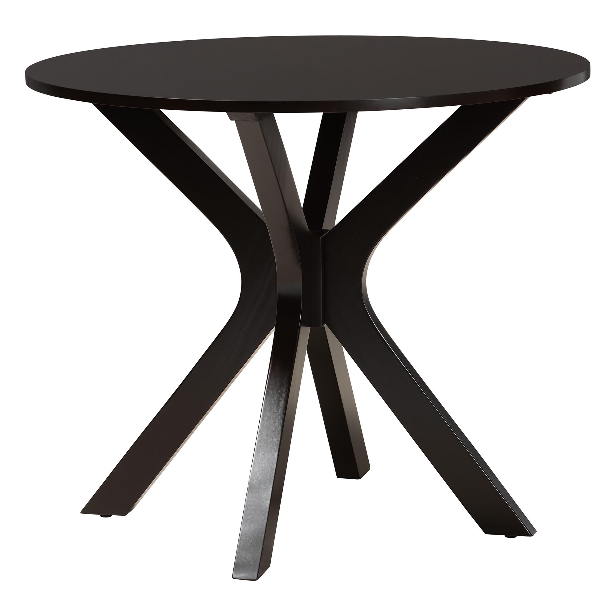 Baxton Studio Norah Modern Grey Fabric and Dark Brown Finished Wood 5-Piece Dining Set