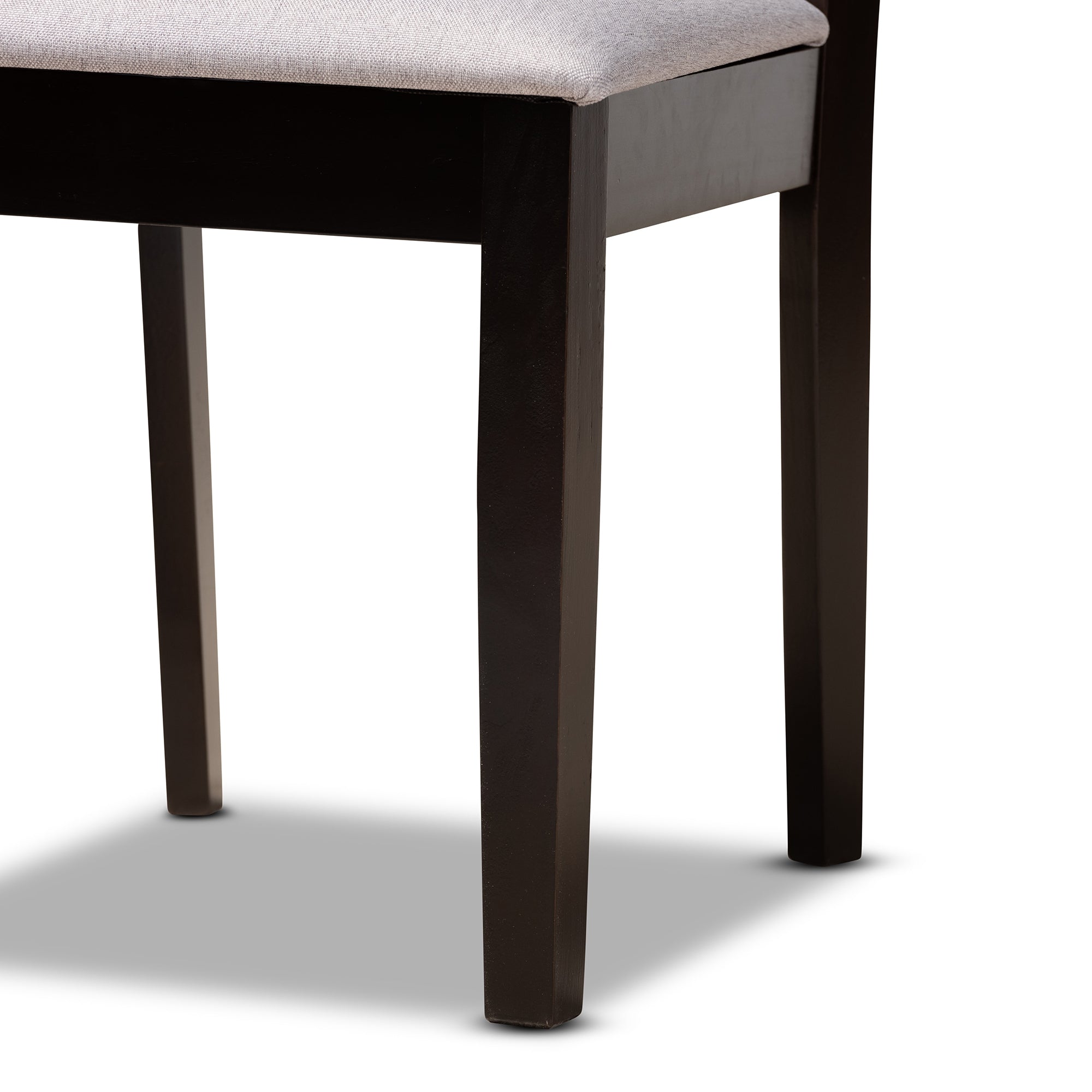 Baxton Studio Lilly Modern and Contemporary Grey Fabric Upholstered and Dark Brown Finished Wood 5-Piece Dining Set