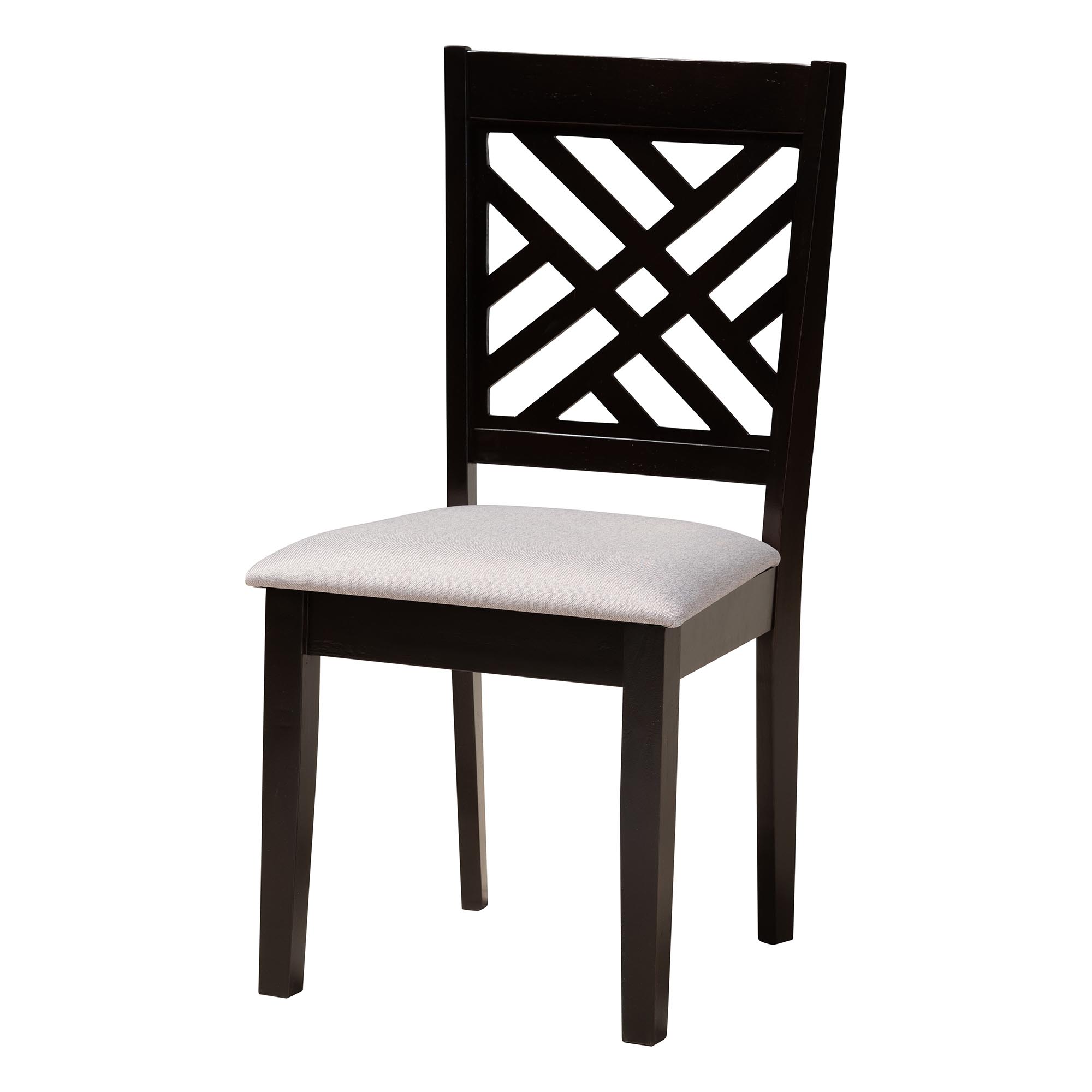 Baxton Studio Alena Modern Grey Fabric and Dark Brown Finished Wood 5-Piece Dining Set