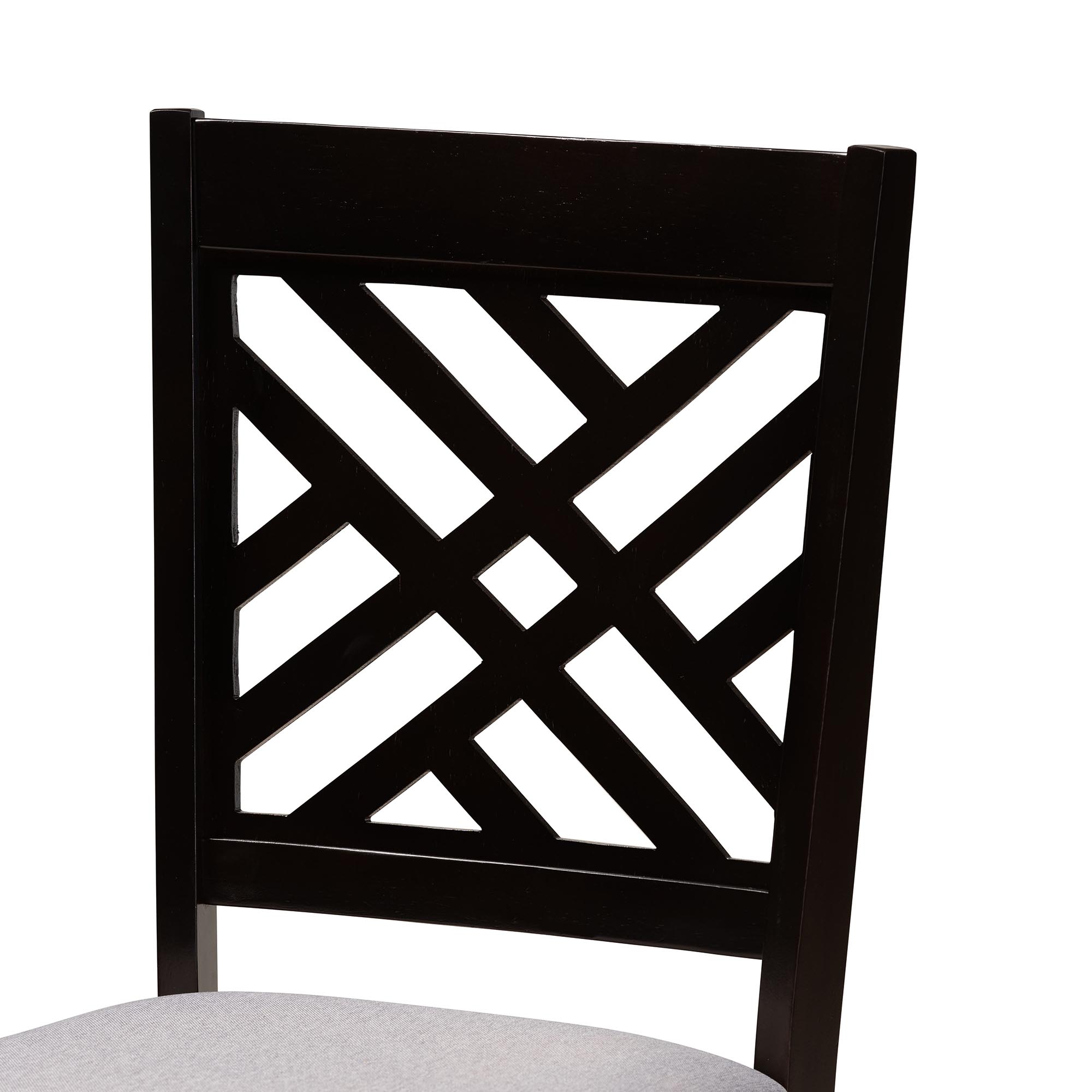 Baxton Studio Alena Modern Grey Fabric and Dark Brown Finished Wood 5-Piece Dining Set