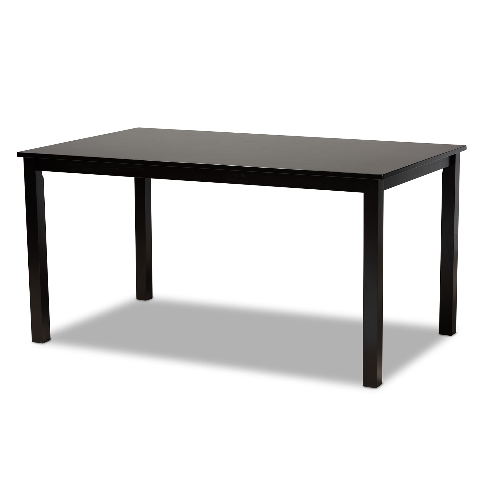 Baxton Studio Reneau Modern and Contemporary Sand Fabric Upholstered Espresso Brown Finished Wood 7-Piece Dining Set
