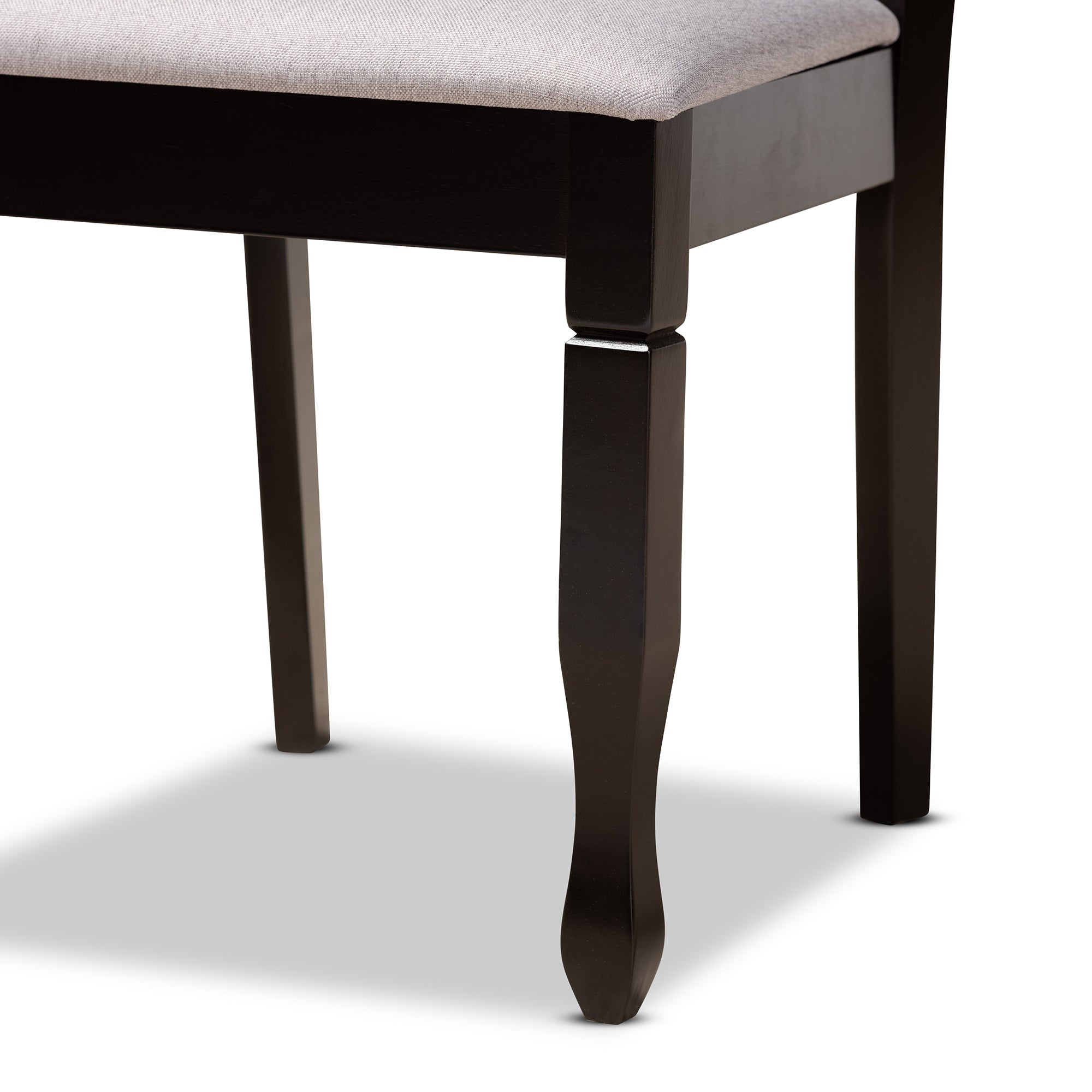 Baxton Studio Millie Modern and Contemporary Grey Fabric Upholstered and Dark Brown Finished Wood 5-Piece Dining Set